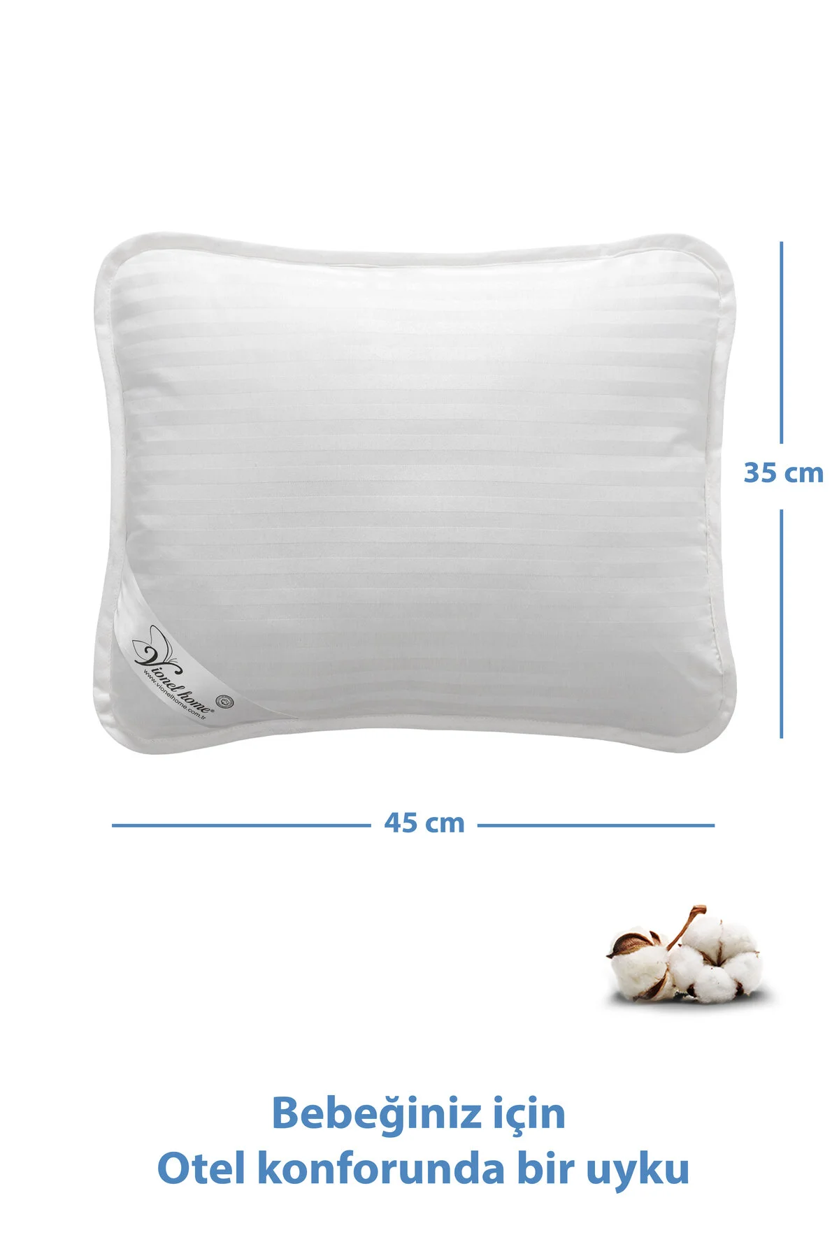 Saten Bebek Yastığı, %100 Pamuk Kılıf, Boncuk Silikon iç dolgu, Otel Kalitesi - Vionel Home Görsel 2