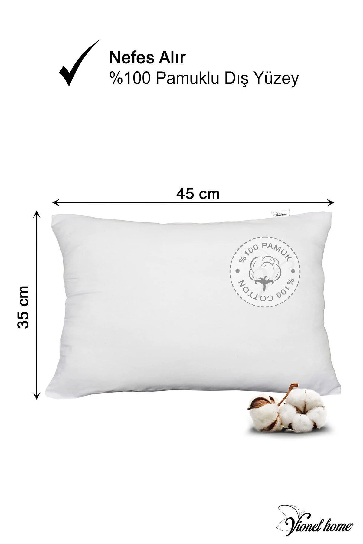 Antialerjik Bebek Yastığı, Boncuk Silikon Yastık, %100 Pamuklu Kılıf, 200gr - Vionel Home Görsel 2