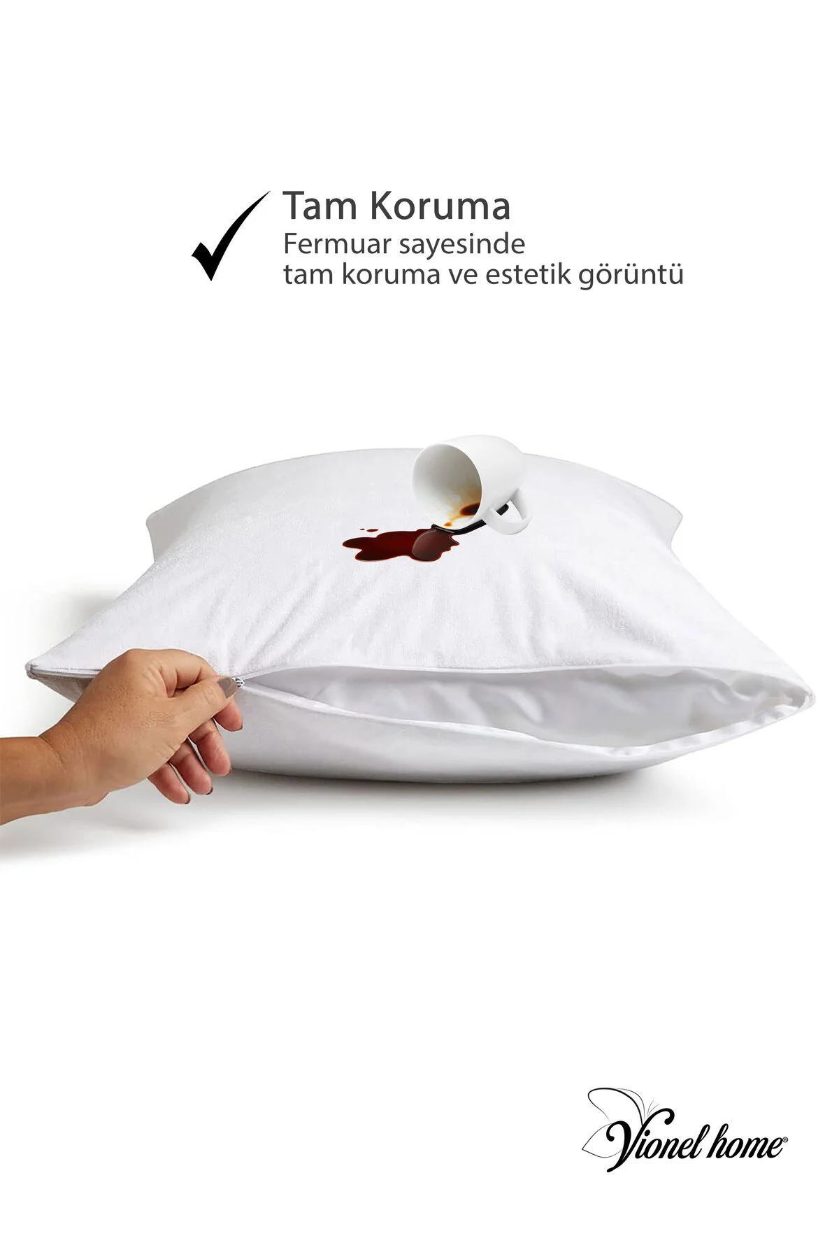 Sıvı Geçirmez Bebek Yastığı, Antialerjik Yastık , %100 Pamuklu, Boncuk Silikon 35x45 Cm - Vionel Home Görsel 3