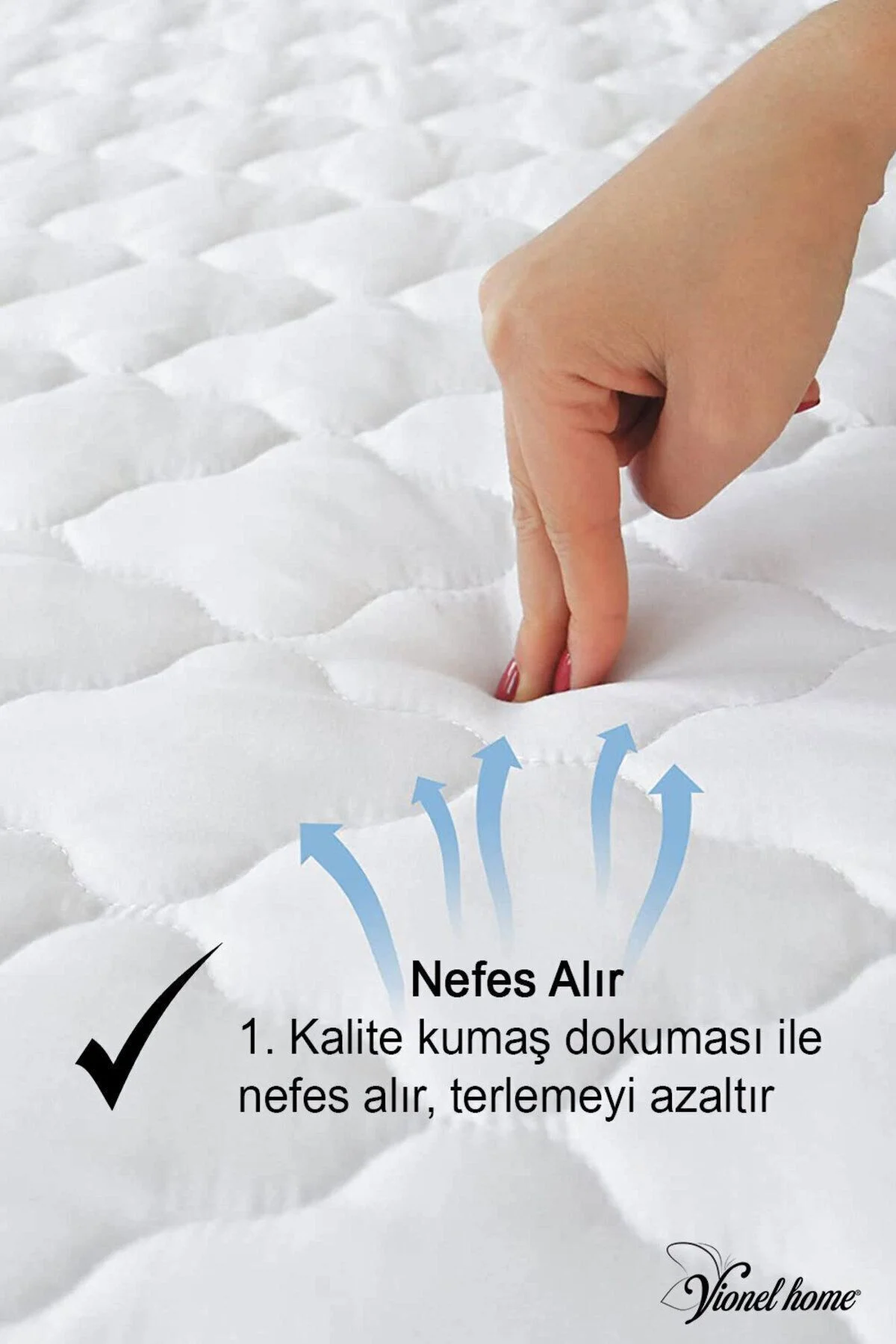 %100 Pamuk | Kapitone Sıvı Geçirmez Bebek Alezi | Çocuk, Park Beşik Yatak Koruyucu Alez - Vionel Home Görsel 6