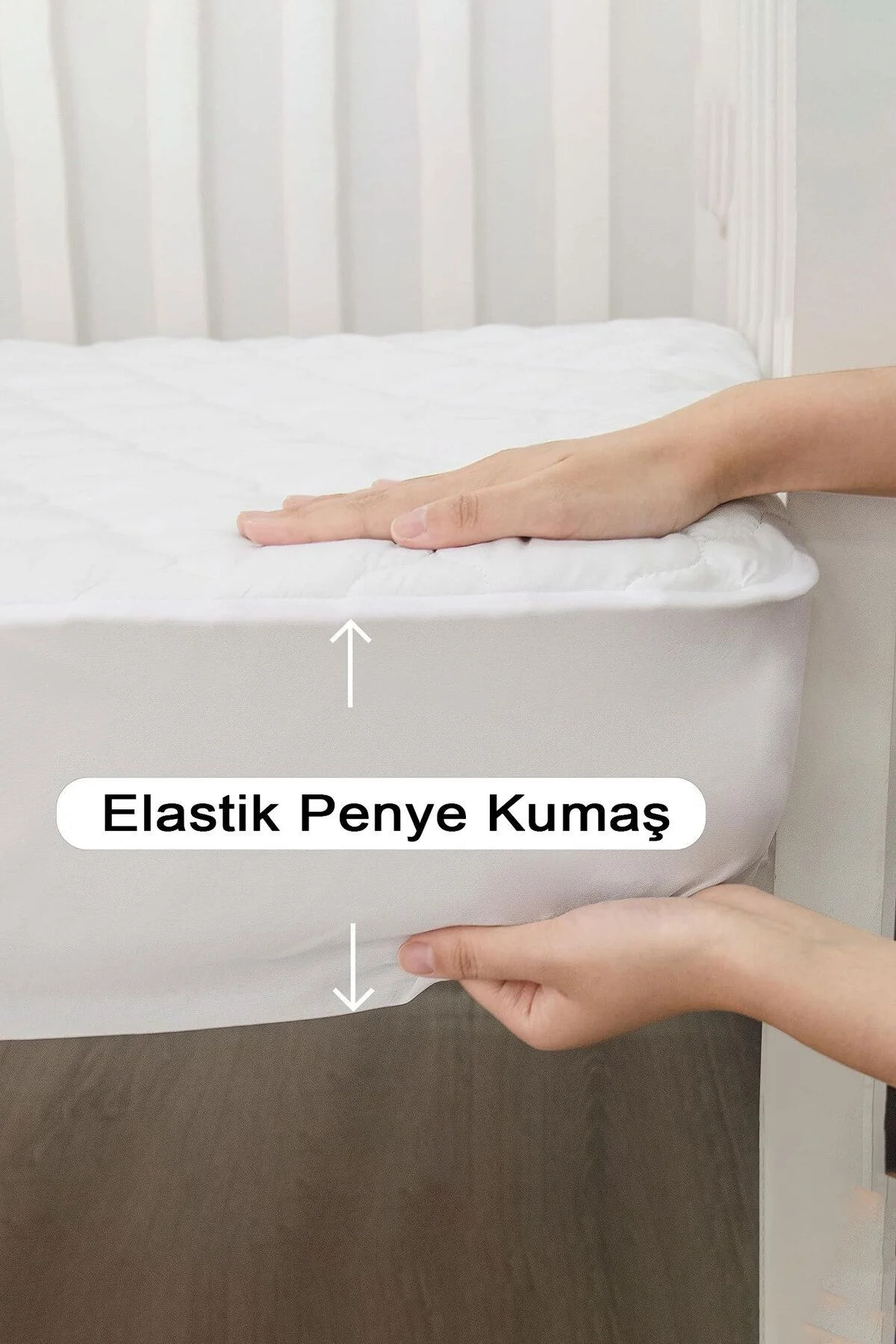 %100 Pamuklu | Kapitone Sıvı Geçirmez Yatak Alezi | Ful Kenar, Tek, Çift Kişilik Yatak Koruyucu Alez - Vionel Home Görsel 3