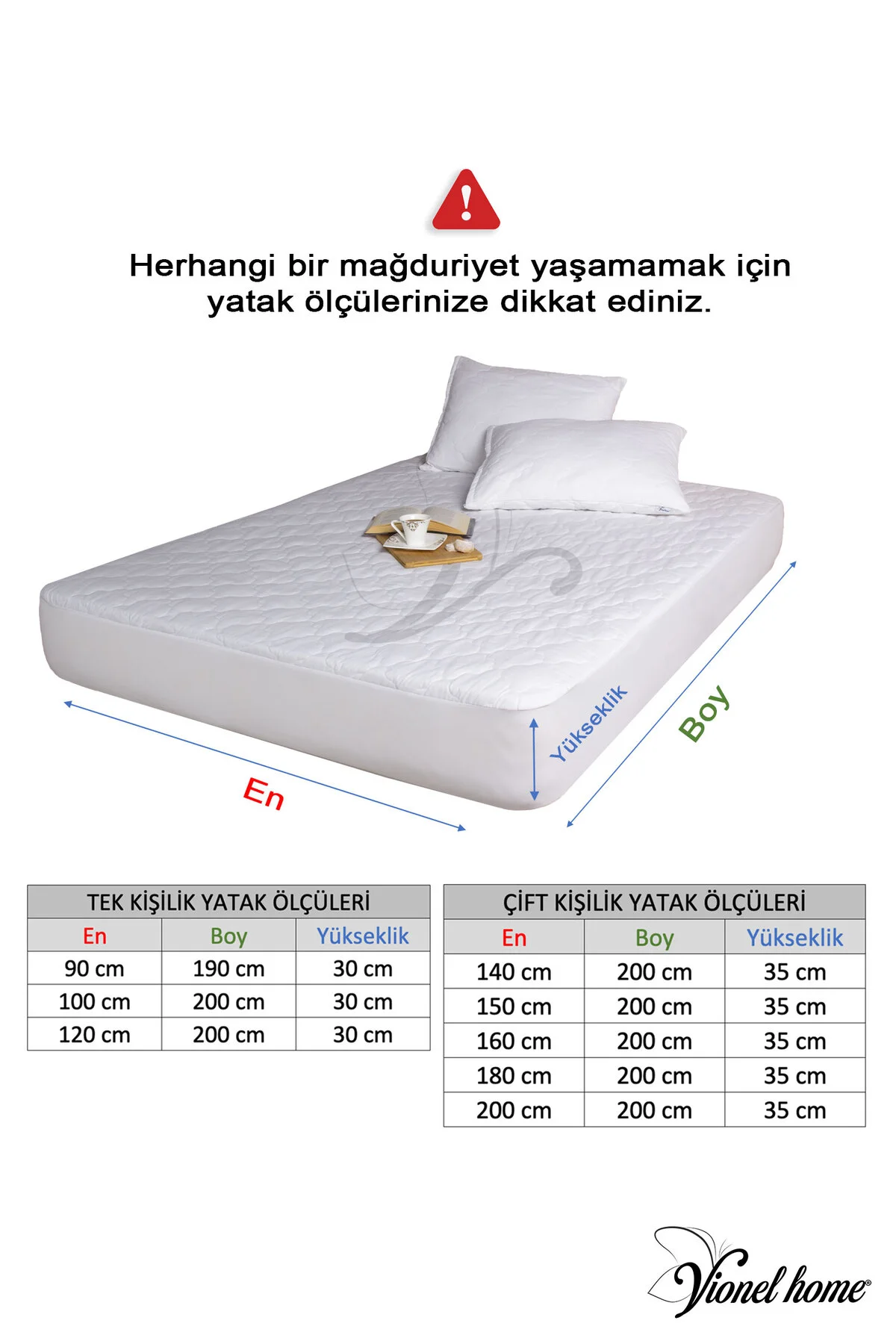 %100 Pamuk | Full Kenar Sıvı Geçirmez Yatak Alezi | Tek, Çift, Battal | Koruyucu Çarşaf Alez - Vionel Home Görsel 2
