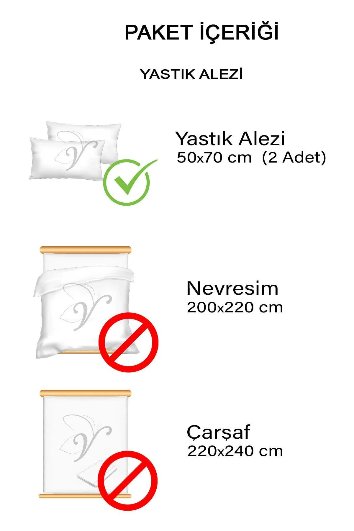 %100 Pamuklu, 2'li Yastık Alezi, Yastık Kılıfı, Su / Sıvı Geçirmez, (50 X 70 CM) - Vionel Home Görsel 6