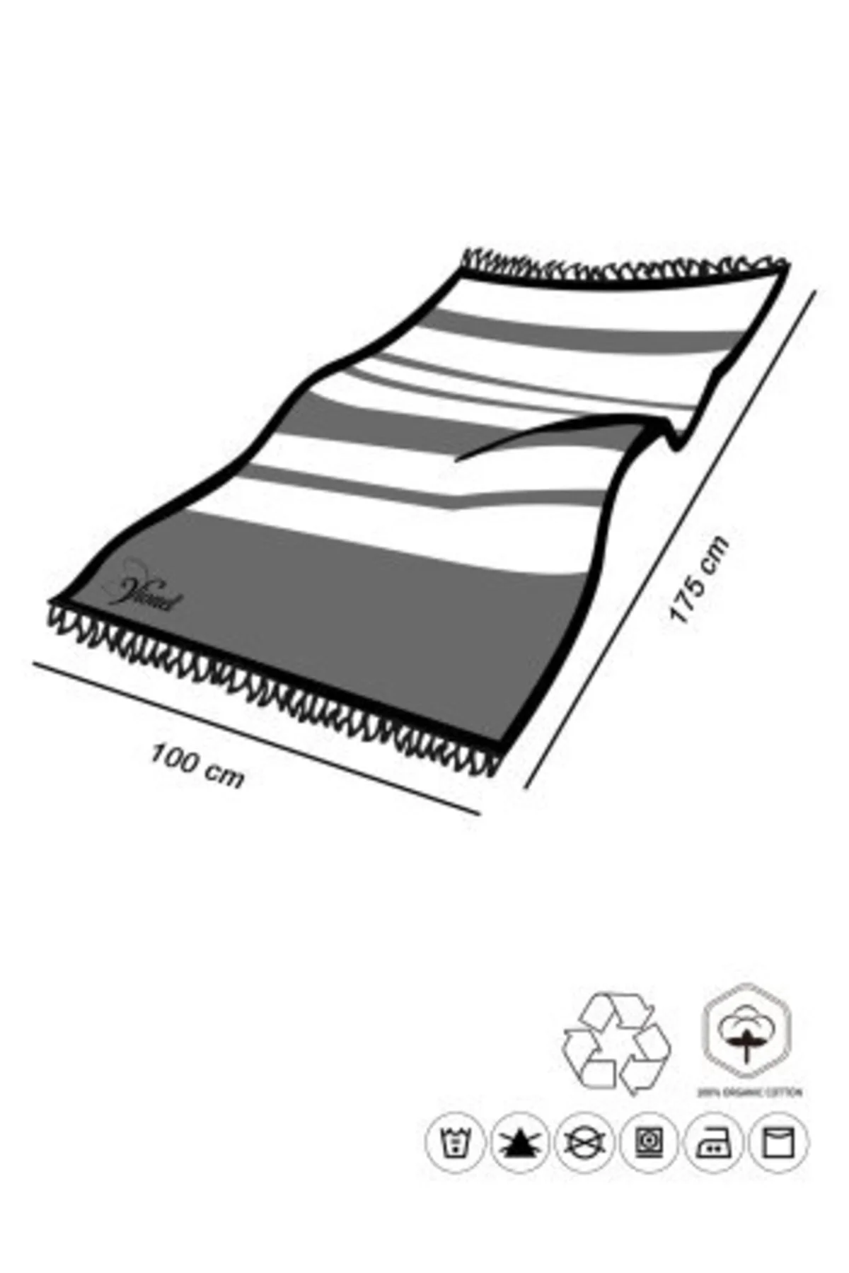 %100 Organik Pamuk, Zebra Desenli Pembe Peştemal, Banyo Ve Plaj Havlusu, 100x175cm - Vionel Home Görsel 7