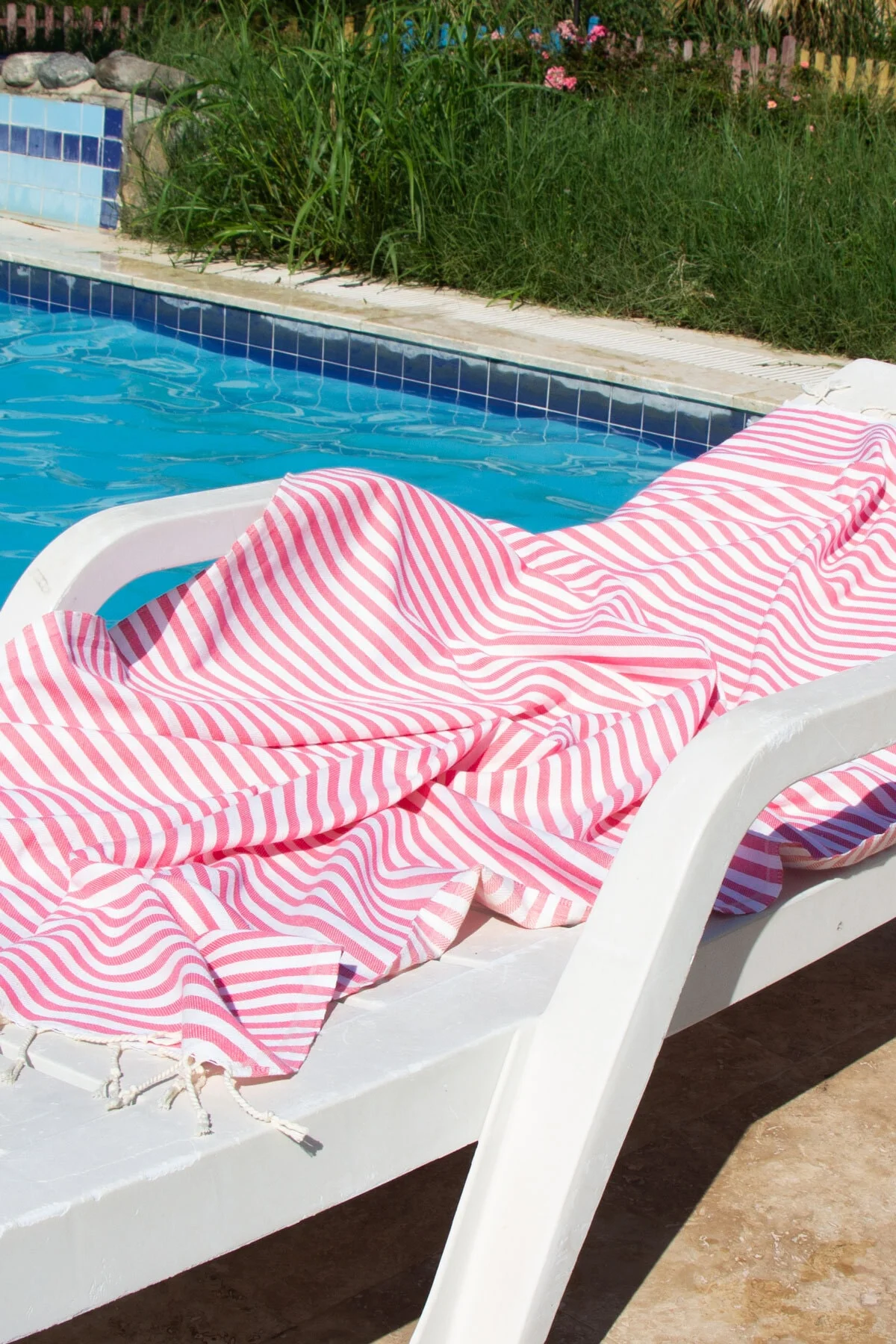 %100 Organik Pamuk, Zebra Desenli Pembe Peştemal, Banyo Ve Plaj Havlusu, 100x175cm - Vionel Home Görsel 5
