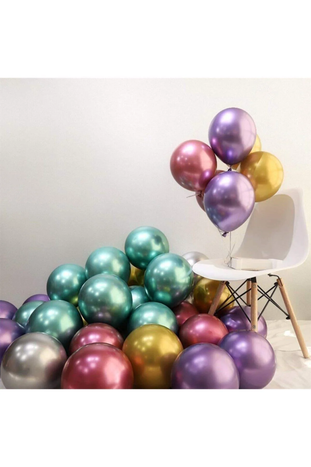 Krom Balon Mavi 6 Adet Metalik Balon - Firsat Ayi Görsel 2
