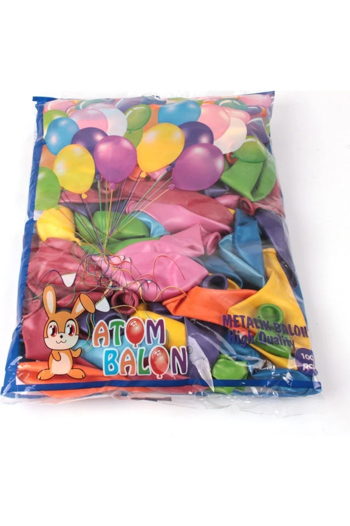 Atom Balon Atom Balon Metalik Karışık Renkli Balon 12 Inç 100 Adet - Firsat Ayi Görsel 2
