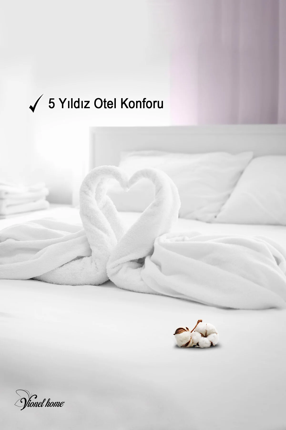 Pamuklu, Beyaz Banyo Havlusu | Spa ve Otel Havlusu (70x140 cm) - Vionel Home Görsel 4