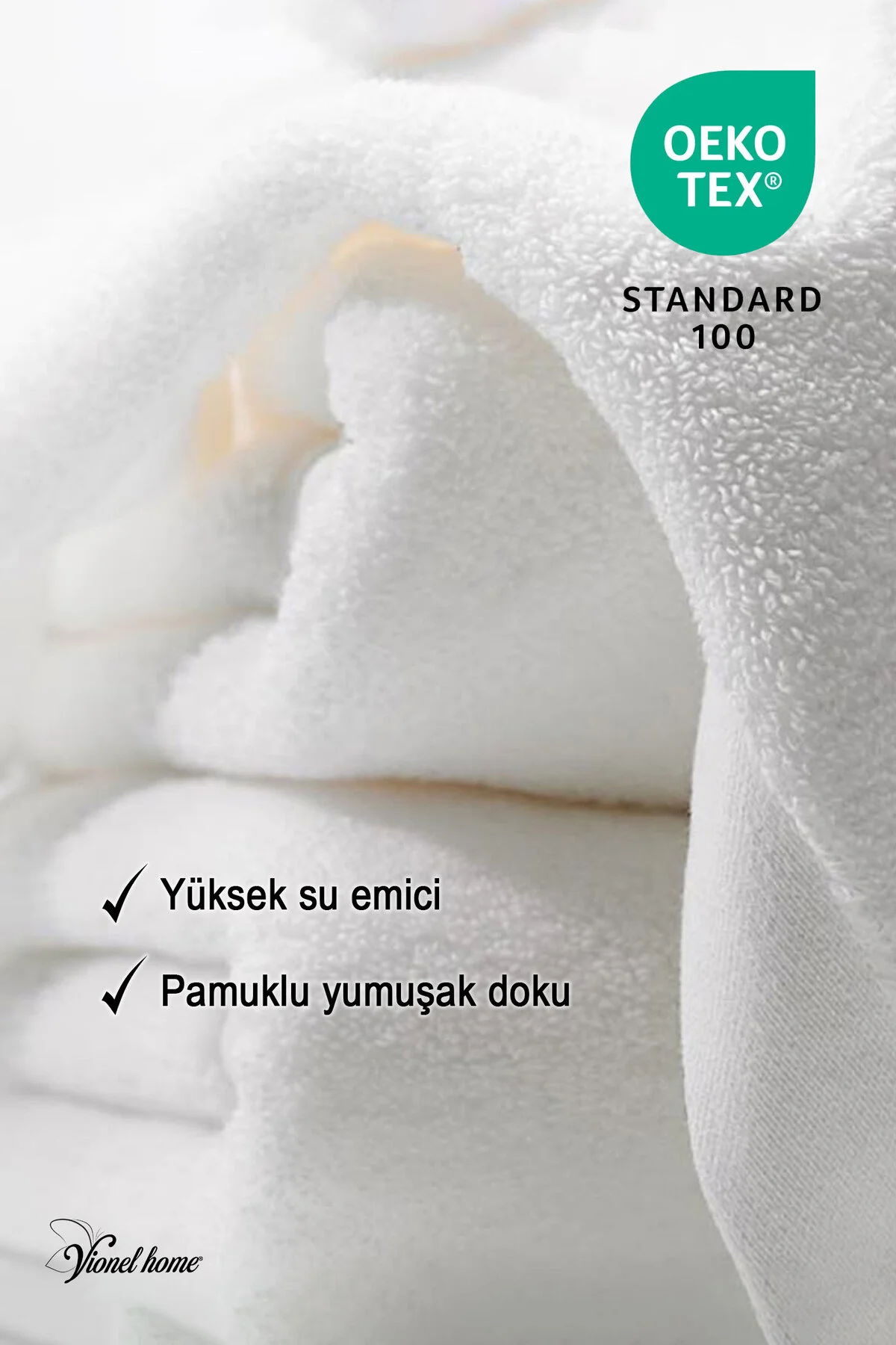Pamuklu, Beyaz Banyo Havlusu | Spa ve Otel Havlusu (70x140 cm) - Vionel Home Görsel 5