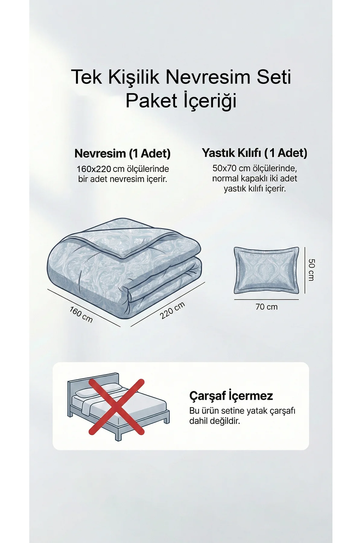 Tek Kişilik %100 Pamuk Saten Nevresim Seti | Premium Seri | 8 Renk Seçeneği (160x220) - Vionel Home Görsel 6