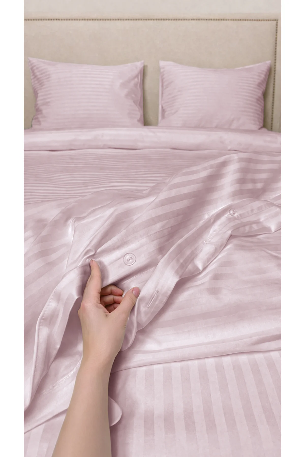 Tek Kişilik %100 Pamuk Saten Nevresim Seti | Premium Seri | 8 Renk Seçeneği (160x220) - Vionel Home Görsel 4