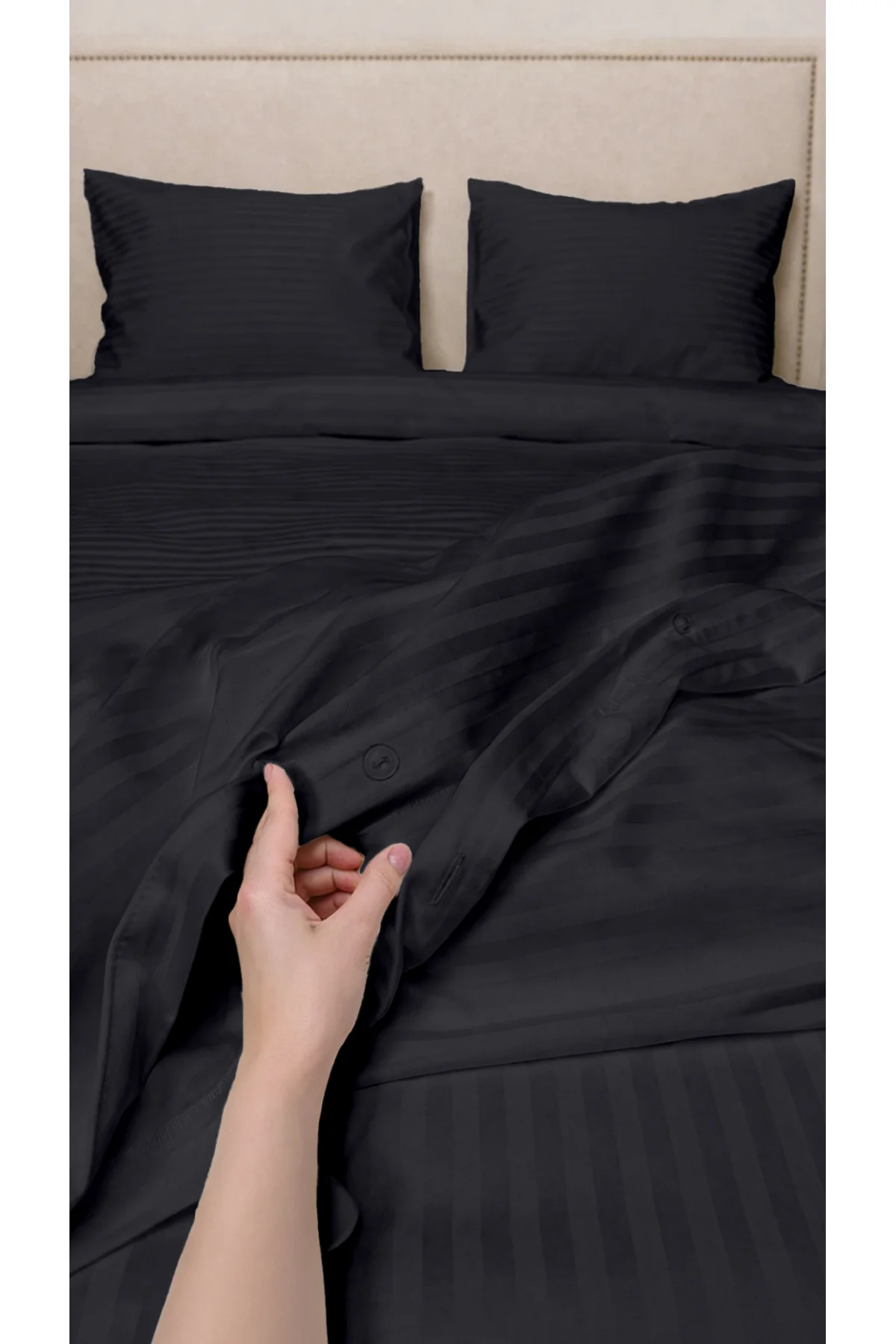 Tek Kişilik %100 Pamuk Saten Nevresim Seti | Premium Seri | 8 Renk Seçeneği (160x220) - Vionel Home Görsel 4