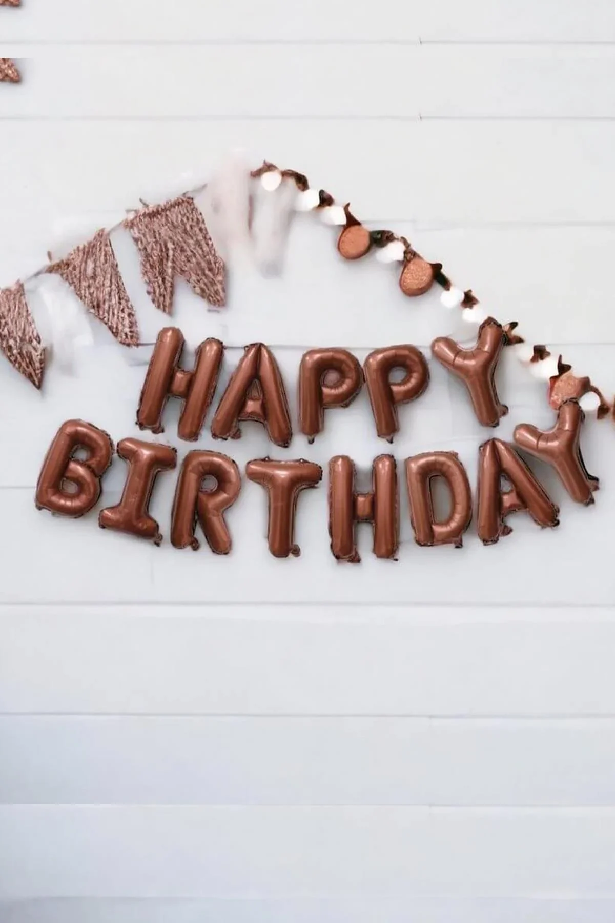 Çikolata Kahve Happy Birthday Harf Balonlar Retro Doğum Günü Balon Seti - PEKSHOP Görsel 3