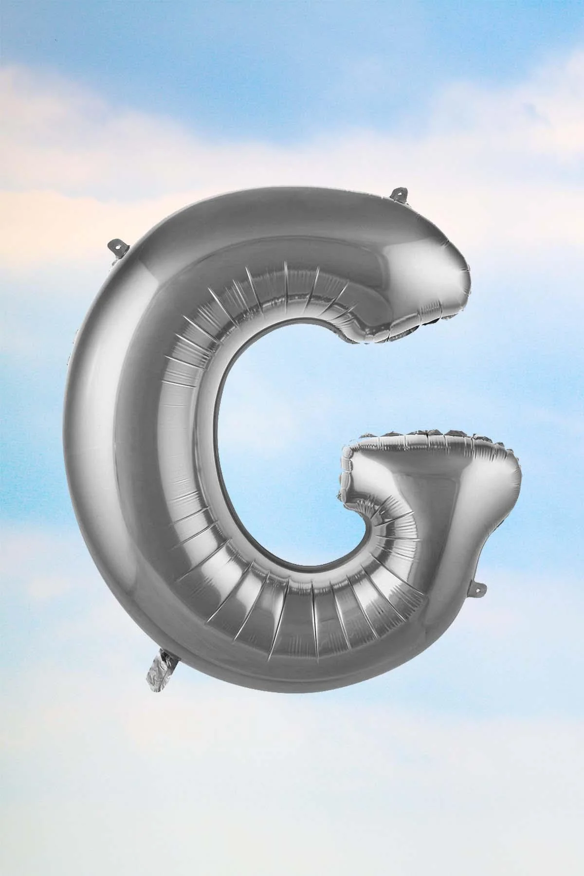 G Harfi Gümüş Folyo Balon 100 Cm 40 Inç 1 Metre Silver