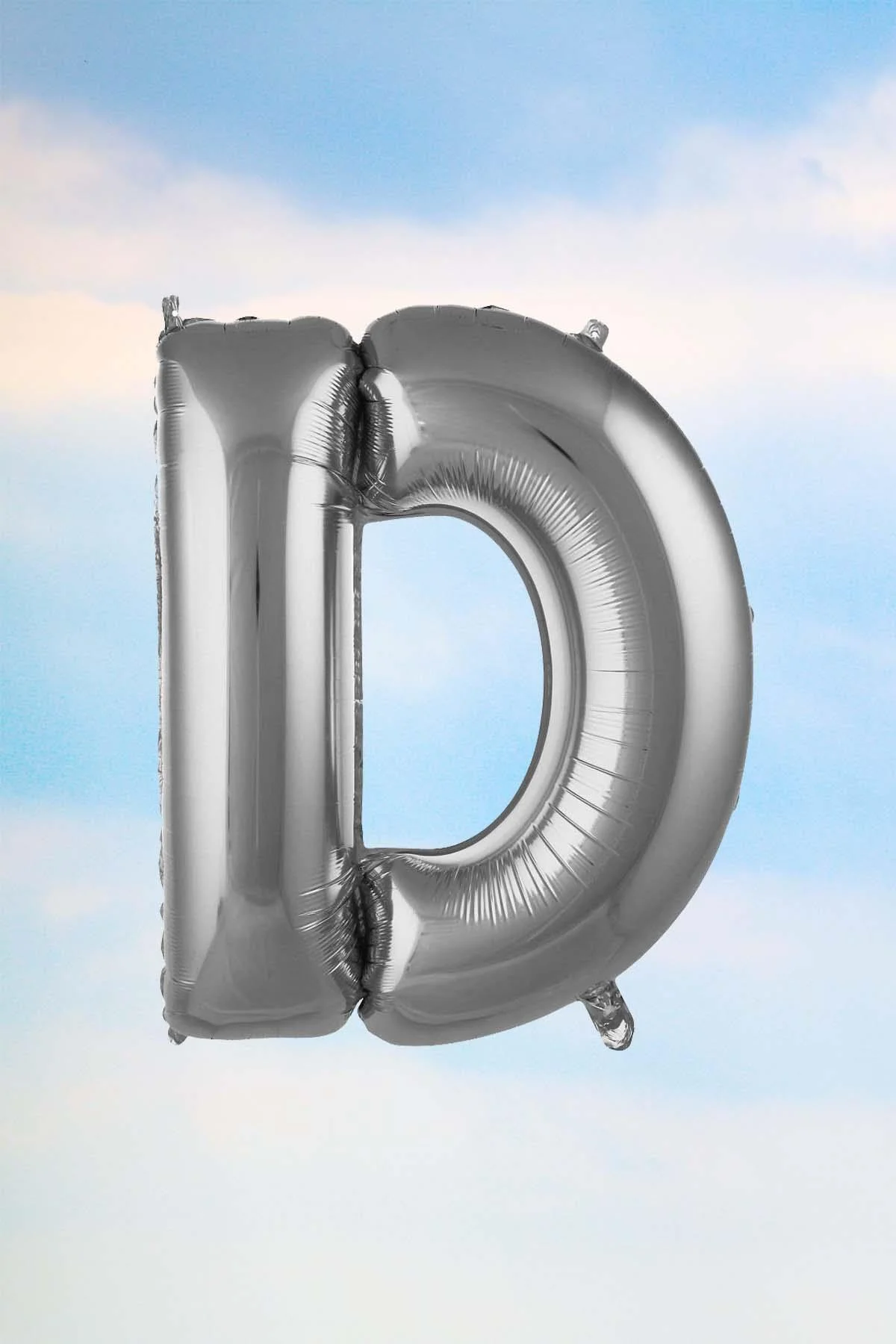 D Harfi Gümüş Folyo Balon 100 Cm 40 Inç 1 Metre Silver