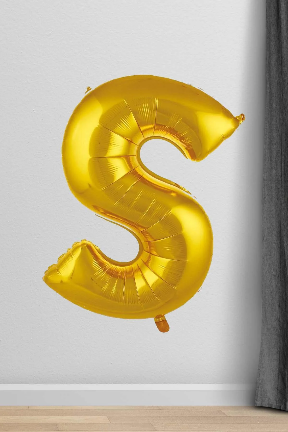 S Harfi Folyo Balon Gold 100 Cm 40 Inç 1 Metre Altın