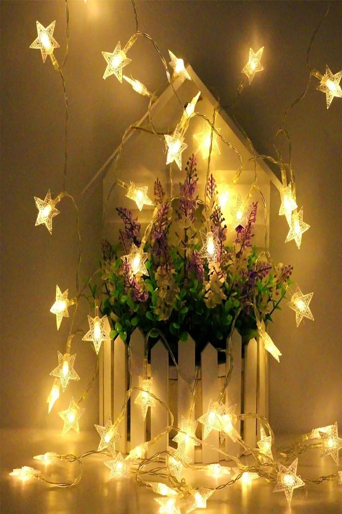 Dekoratif Led Işıklı Yıldız Dizeleri 20'li 3 Metre - pazariz Görsel 3