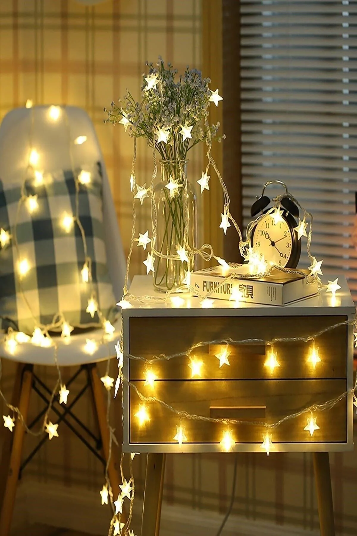 Dekoratif Led Işıklı Yıldız Dizeleri 20'li 3 Metre - pazariz Görsel 4