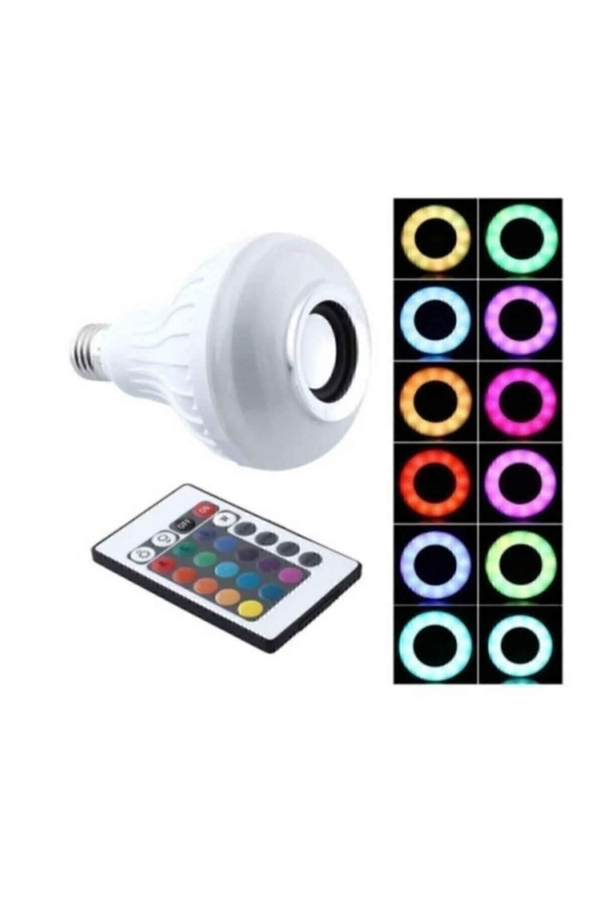 Bluetooth Music Bulb Akıllı Hoparlör Led Işıklı Uzaktan Kumandalı Müzikli Lamba 7 Renk Işıklı - DoğubeyStore Görsel 5