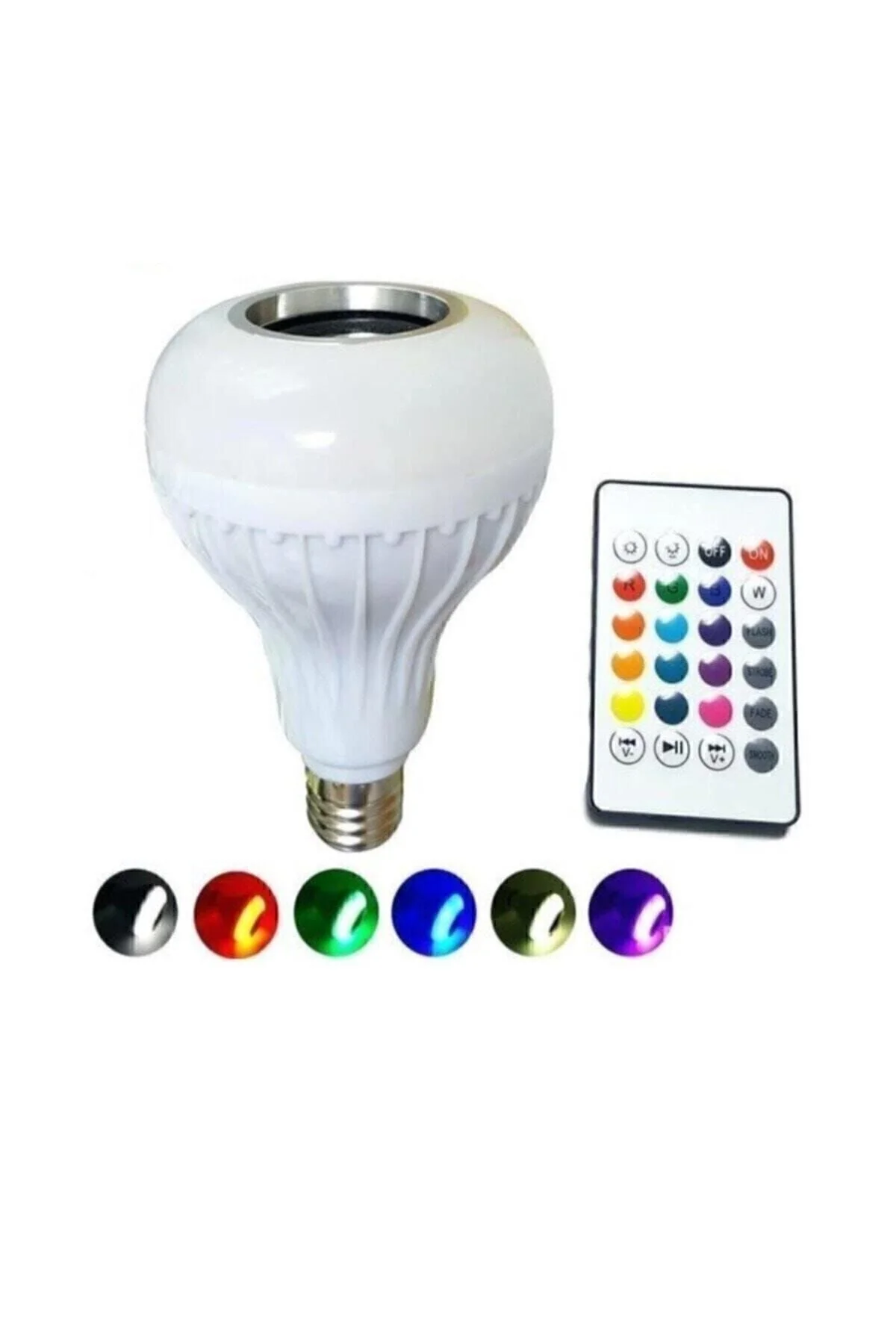 Bluetooth Music Bulb Akıllı Hoparlör Led Işıklı Uzaktan Kumandalı Müzikli Lamba 7 Renk Işıklı