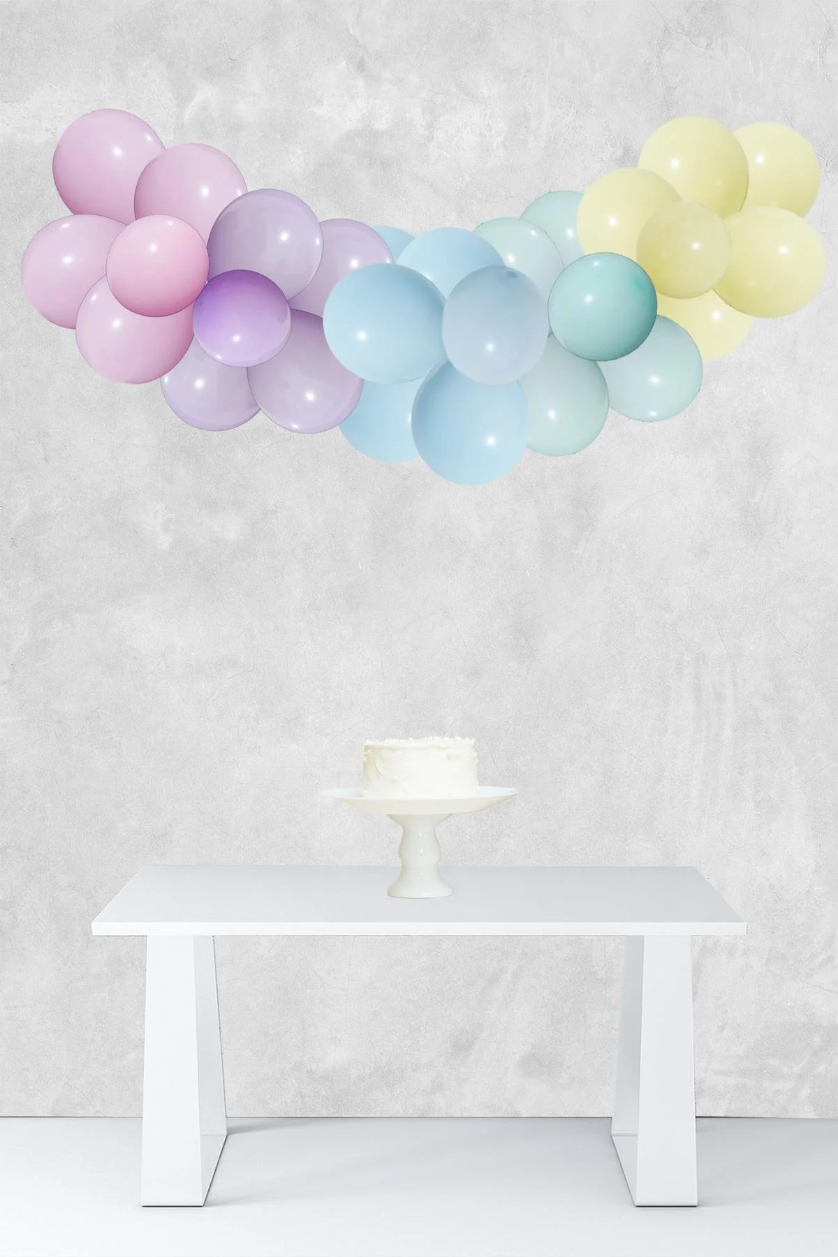 Makaron Gökkuşağı Konsept Balon Zinciri Unicorn Temalı Parti Balon Seti 52 Parça - PEKSHOP