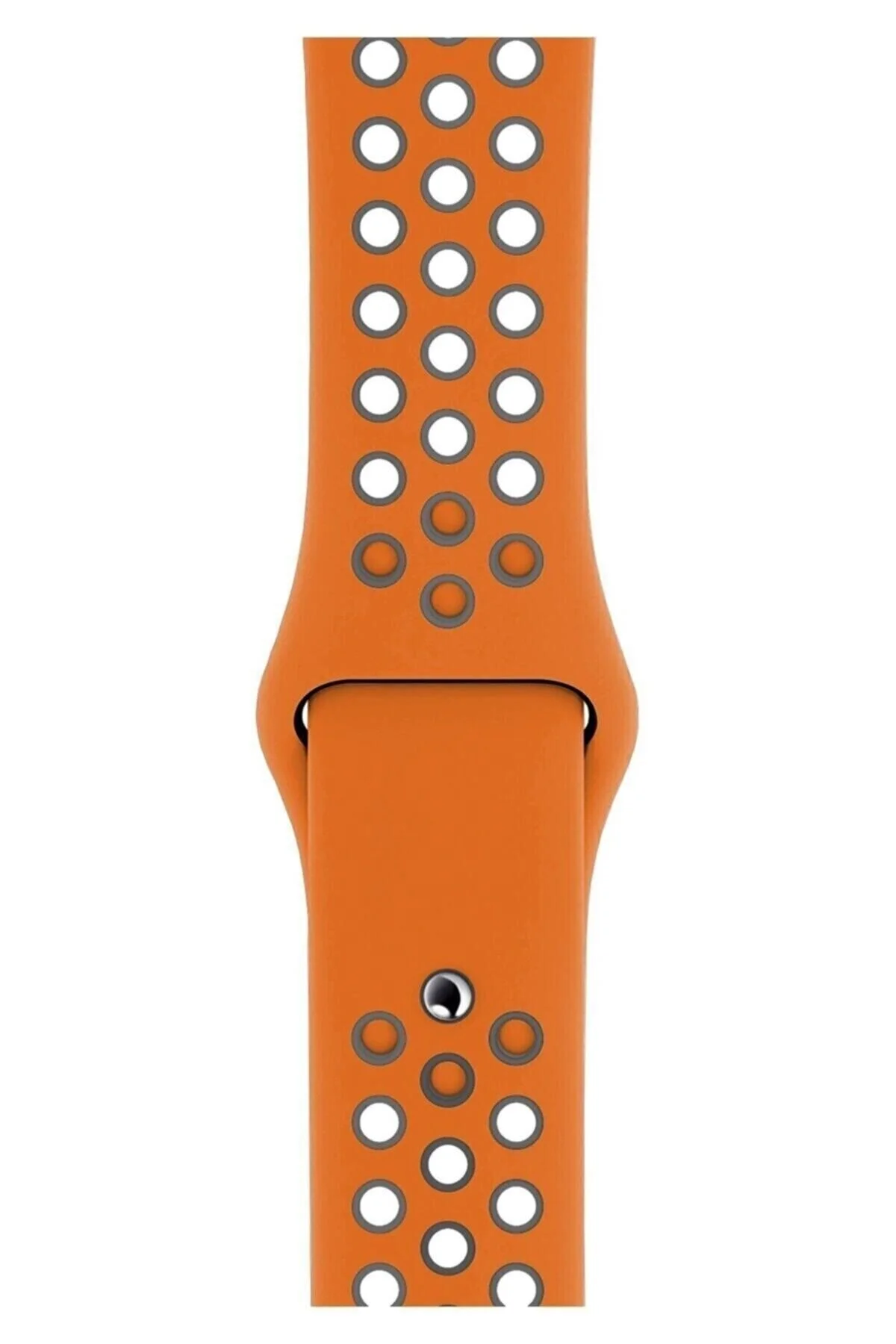 Watch Uyumlu1 2 3 4 5 6 7 Se 45mm Delikli Sportif Silikon Kordon Kayış Turuncu