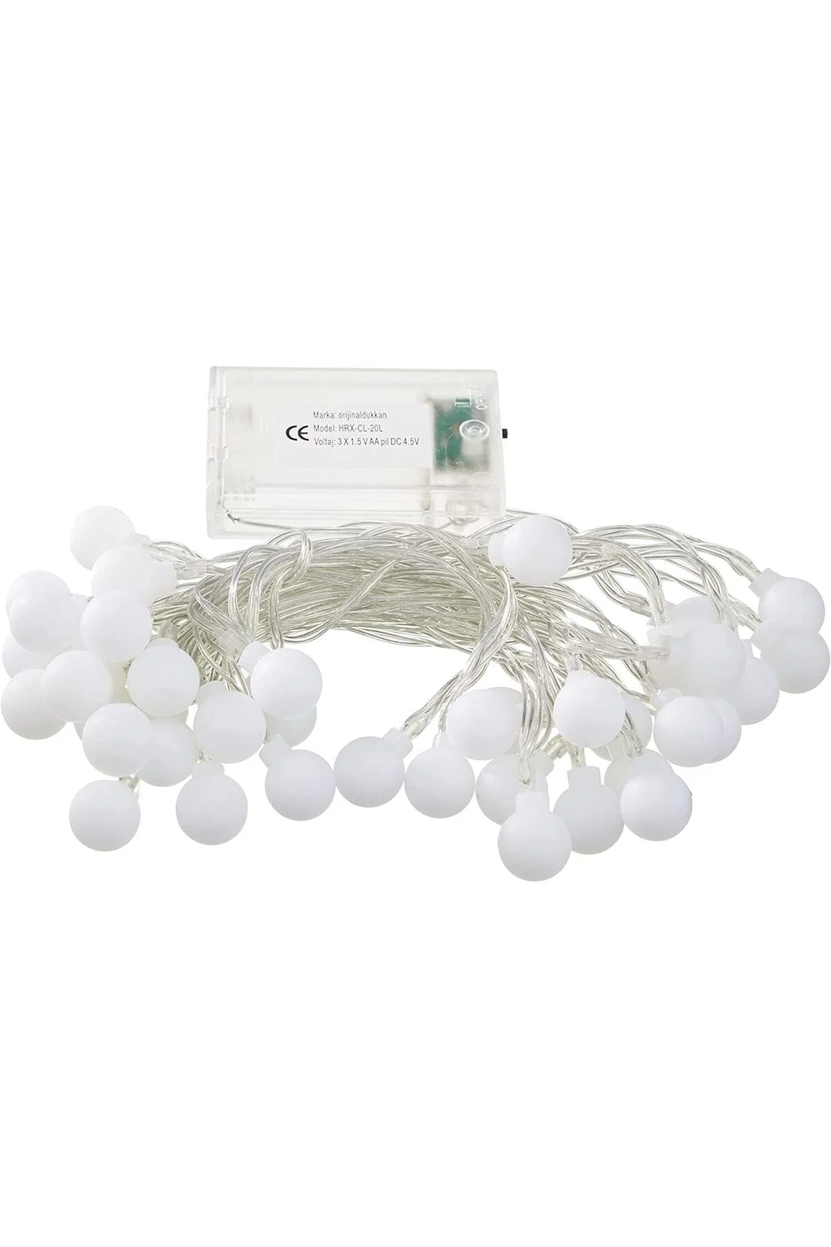 Pilli Led Işıklı Ampul Toplar Dekoratif Lamba Ev Aydınlatma 4 Metre Yd1513, Şeffaf