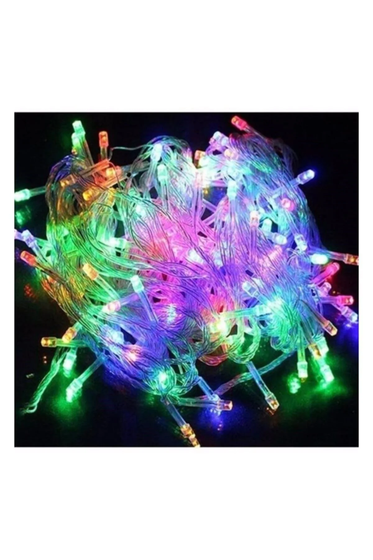 10mt Rgb 100 Led Fişli Noel Parti Yılbaşı Ağaç Dekoratif Aydınlatma Lambası Animasyonlu Süsleme