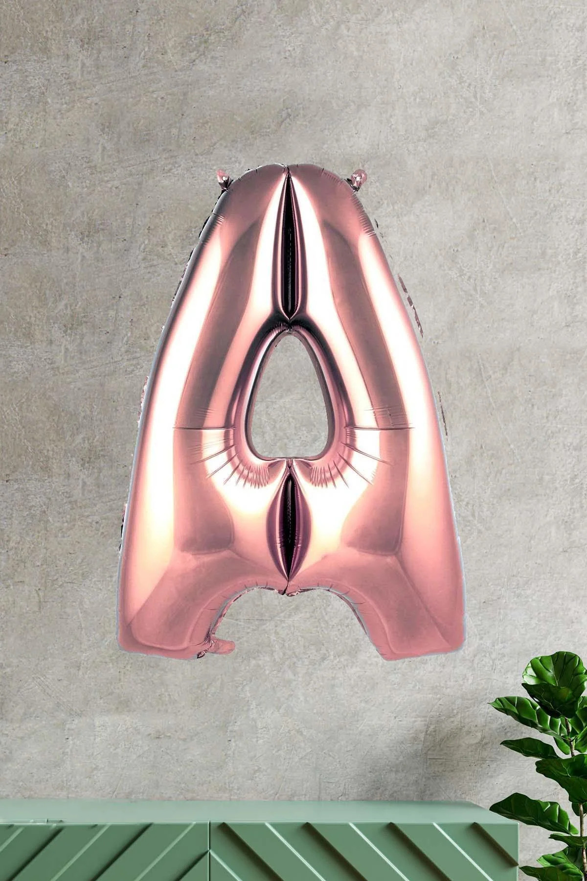 A Harfi Rose Gold Folyo Balon 100 Cm 40 Inç 1 Metre Baş Harf Balon