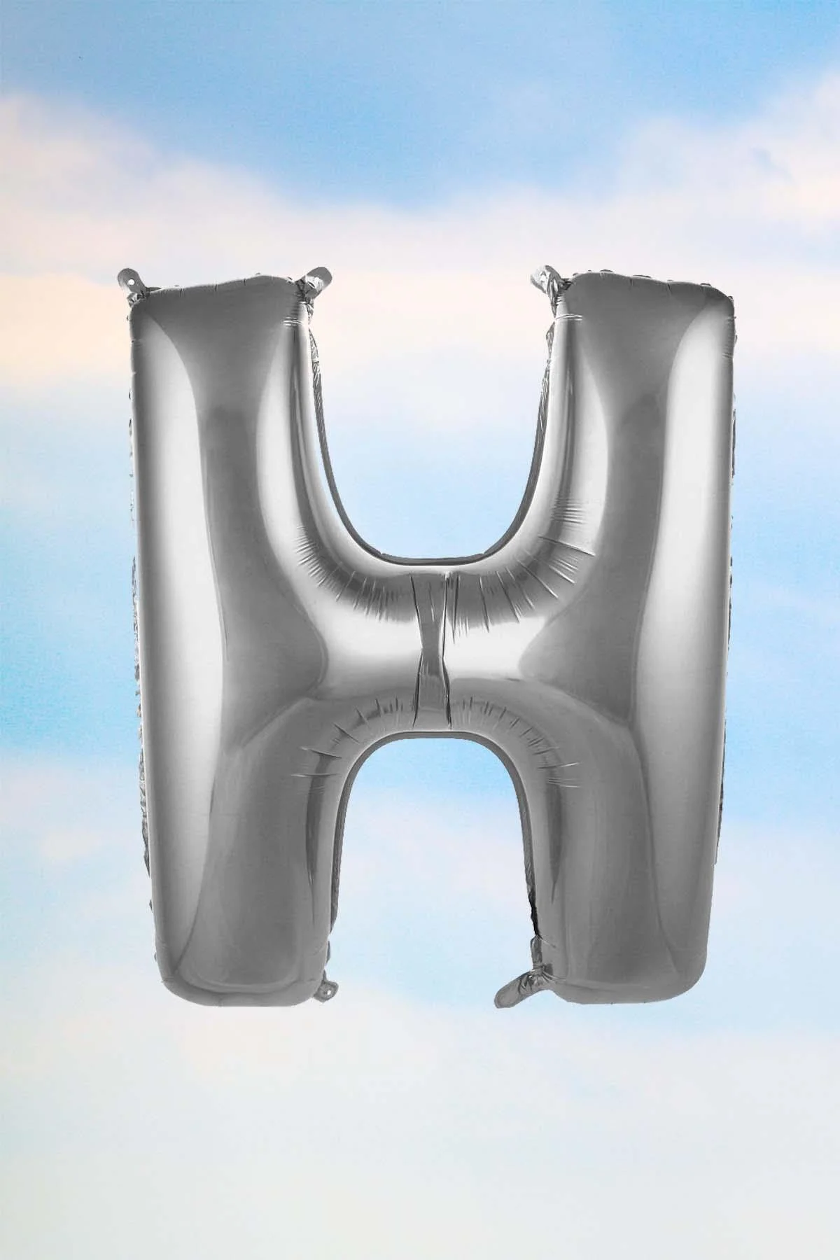 H Harfi Gümüş Folyo Balon 100 Cm 40 Inç 1 Metre Silver