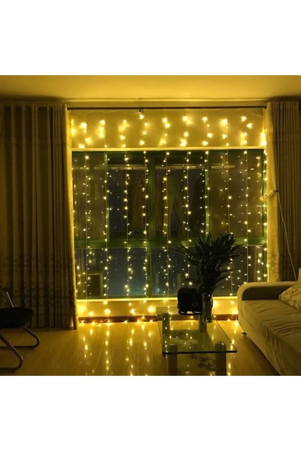 8 Fonksiyonlu 200 Led 10 Saçak Şerit Led 2x2 Perde Ip Led Gün Işığı - HomeCare Görsel 2