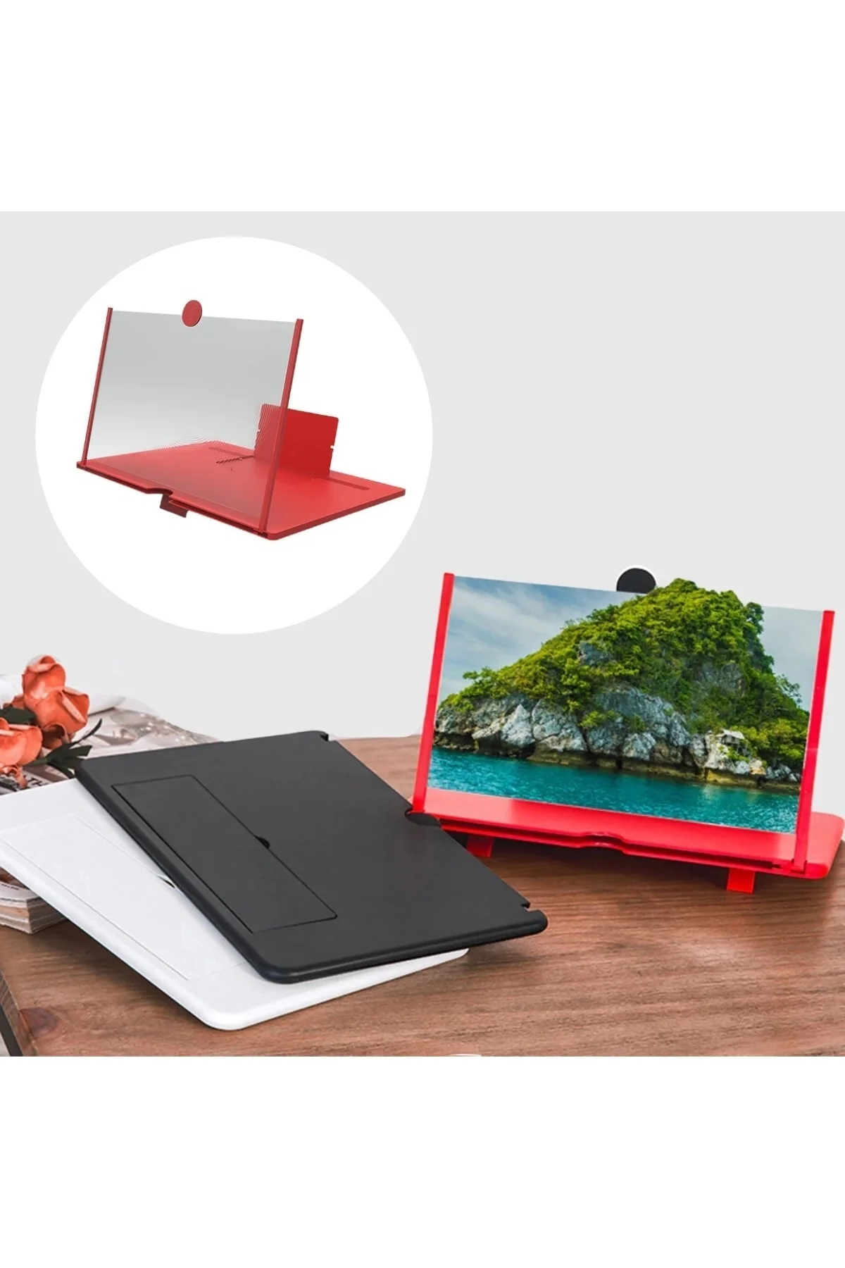 Taşınabilir Göz Yormayan 3d Telefonu Mobil Tablet Hd Ekran Video Büyütücü Büyüteci