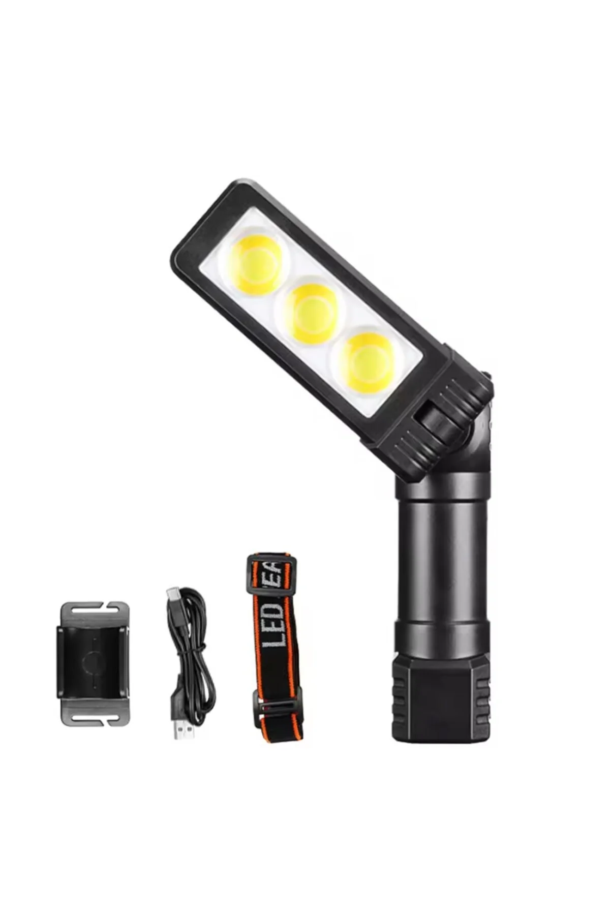 Şarjlı El Feneri Mıknatıslı Çalışma Lambası Kafa Lambası Işığı SMD LED Wt-706 - pazariz Görsel 2