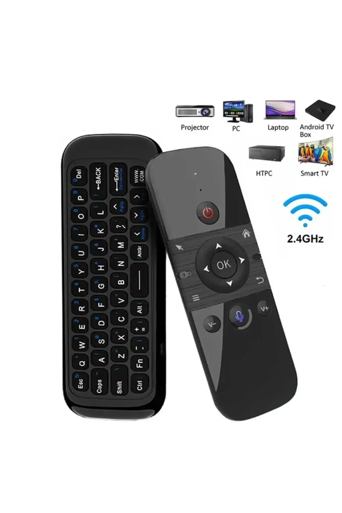 2.4ghz Klavye Sesle Kumanda Jiroskop Air Mouse Akıllı Tv Android Box Klavye Uzaktan Kumanda - pazariz Görsel 5