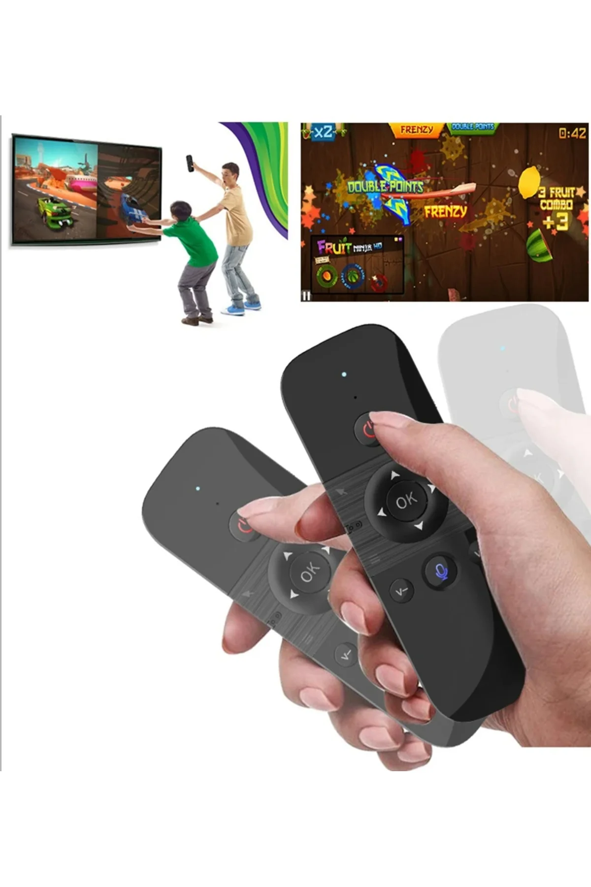 2.4ghz Klavye Sesle Kumanda Jiroskop Air Mouse Akıllı Tv Android Box Klavye Uzaktan Kumanda - pazariz Görsel 6