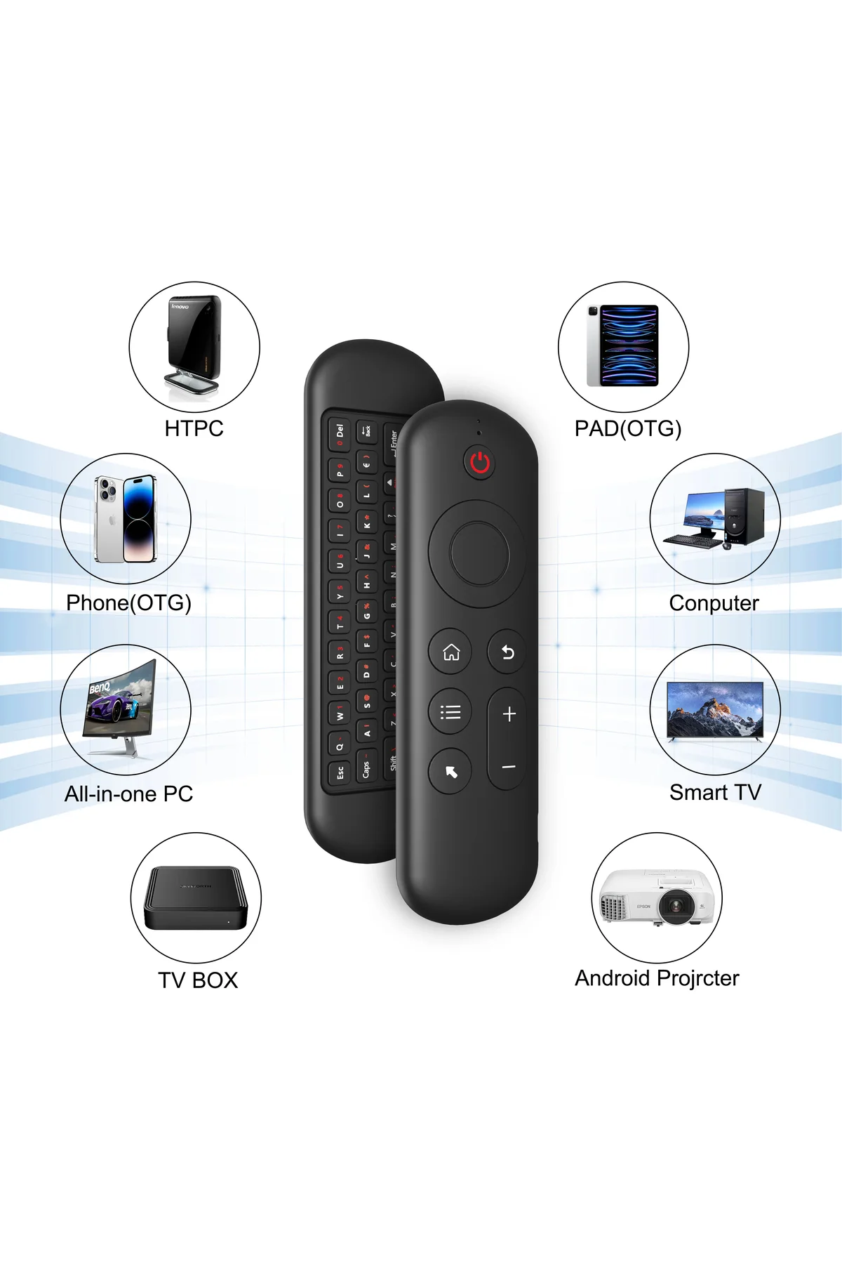 2.4ghz Klavye Sesle Kumanda Jiroskop Air Mouse Akıllı Tv Android Box Klavye Uzaktan Kumanda - pazariz Görsel 3