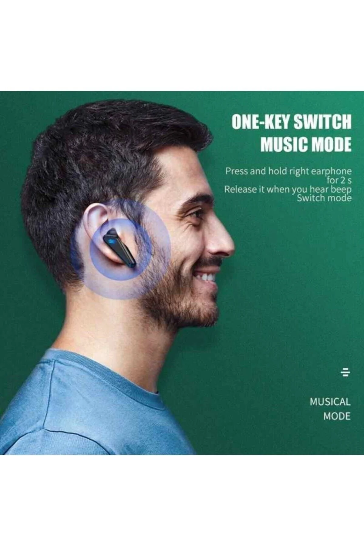 Işıklı Kulakiçi Kablosuz Bluetooth Kulaklık Oyuncu Kulaklığı Çift Mikrofonlu K55 - Anycast Görsel 4