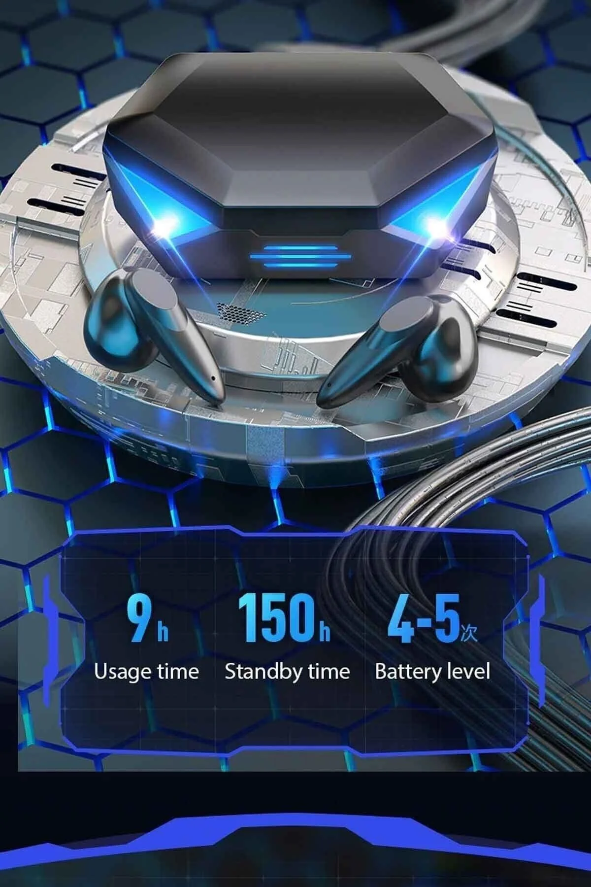 Bluetooth Oyucu Kulaklığı G20 Son Sürüm Düşük Gecikmeli Siyah Gaming Kulaklık - Anycast Görsel 4