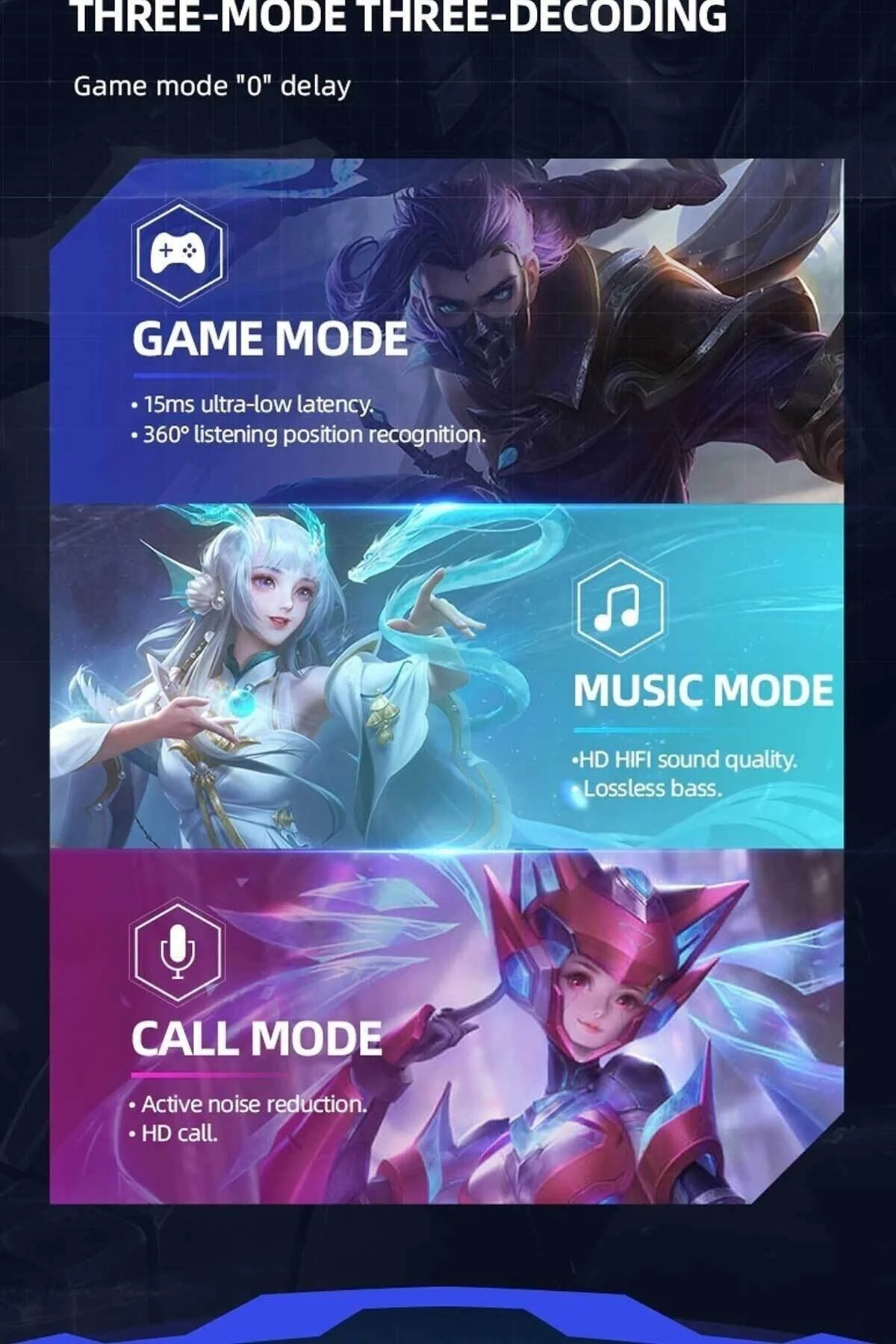 Bluetooth Oyucu Kulaklığı G20 Son Sürüm Düşük Gecikmeli Siyah Gaming Kulaklık - Anycast Görsel 8