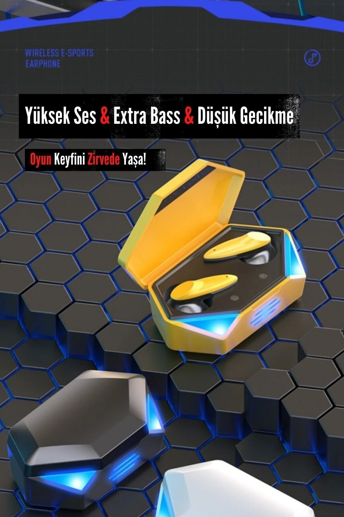 Bluetooth Oyucu Kulaklığı G20 Son Sürüm Düşük Gecikmeli Siyah Gaming Kulaklık - Anycast Görsel 2