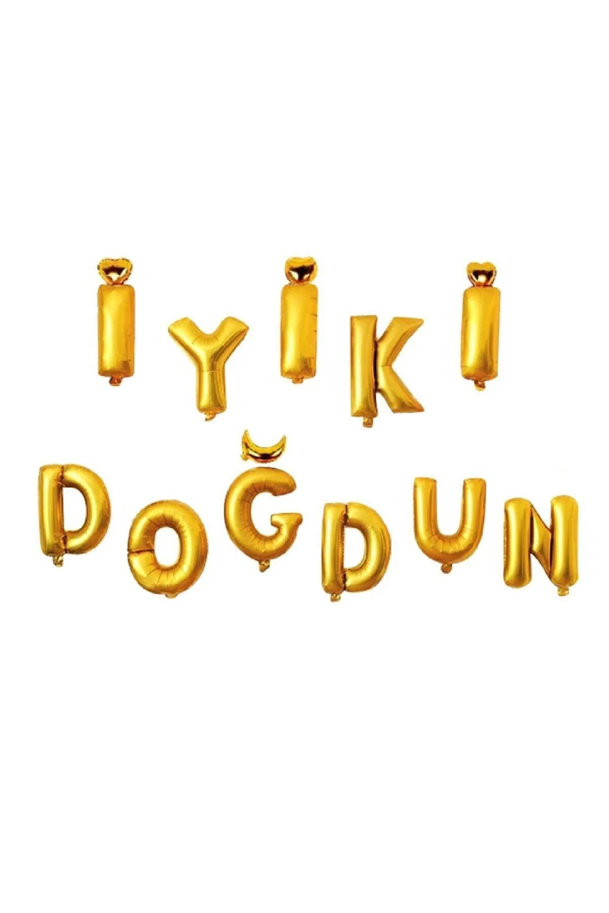 Kazanabil Iyiki Doğdun Set Altın Renkli Folyo Balon Harfler 40cm