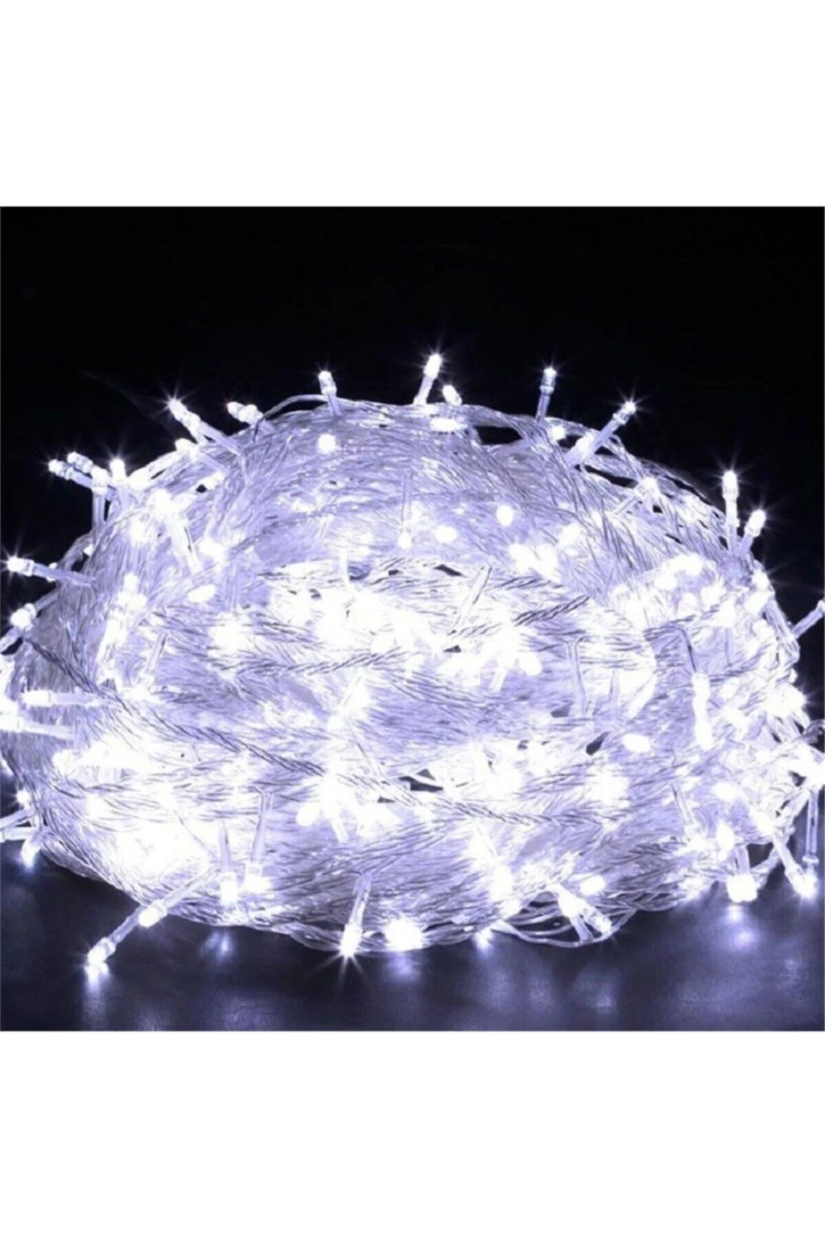 10 Metre 100 Led Işık Yılbaşı Kamp Parti Süslemesi - Beyaz Renk-220 Volt Fişli Parti Kamp