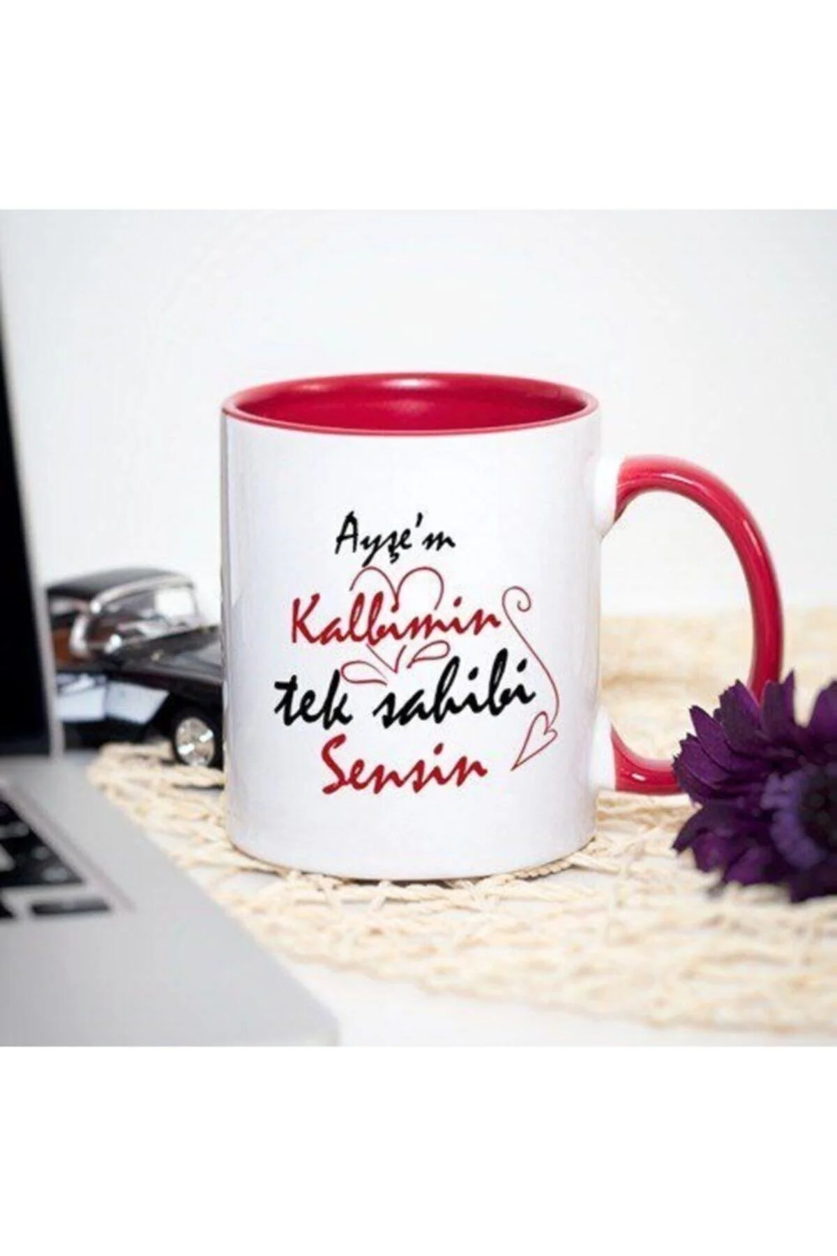 Kişiye Özel Kırmızı Renkli Kalbimin Tek Sahibi Kupa Bardak