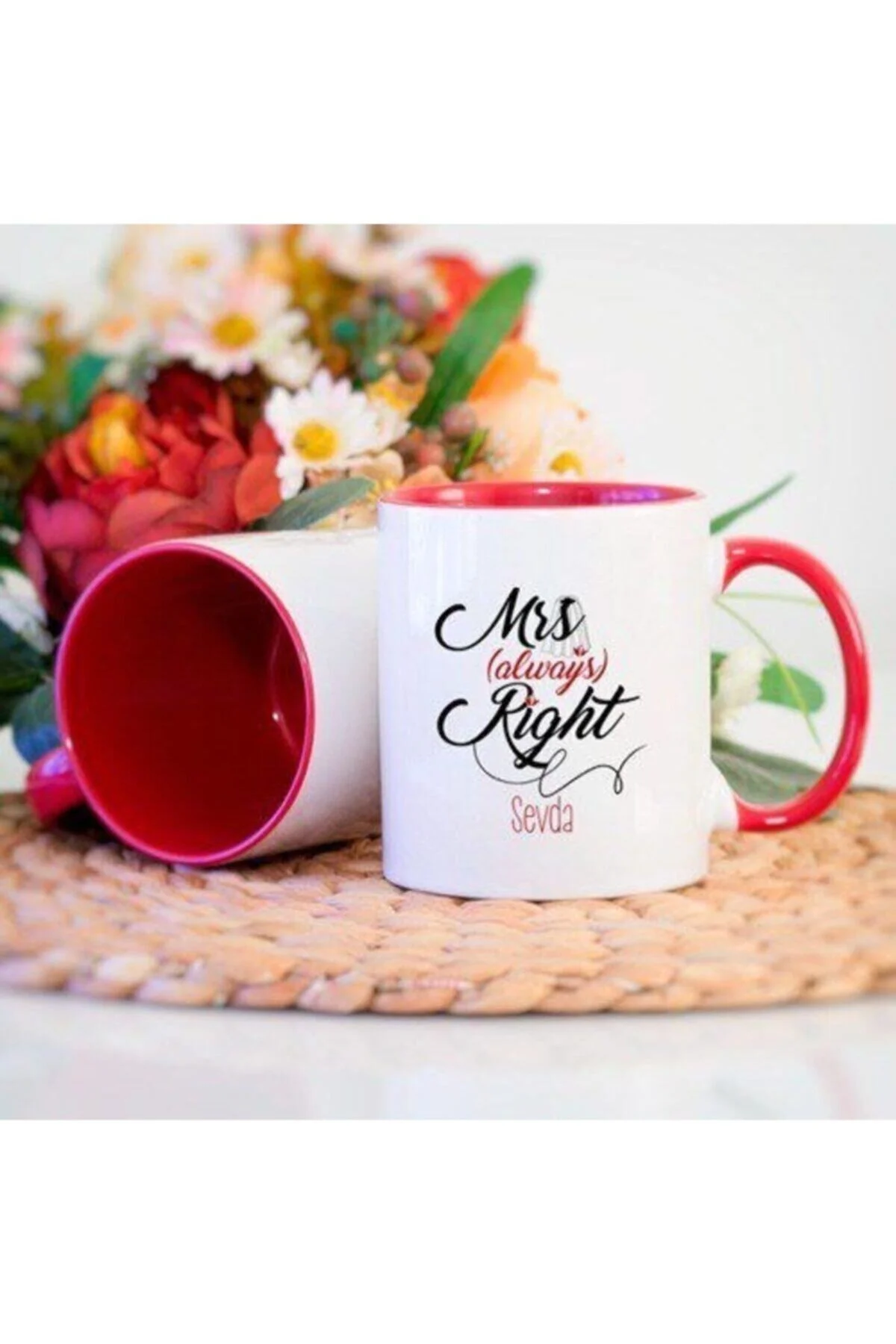 Kişiye Özel Mrs. Always Right Kupa Bardak Kırmızı - pazariz Görsel 2