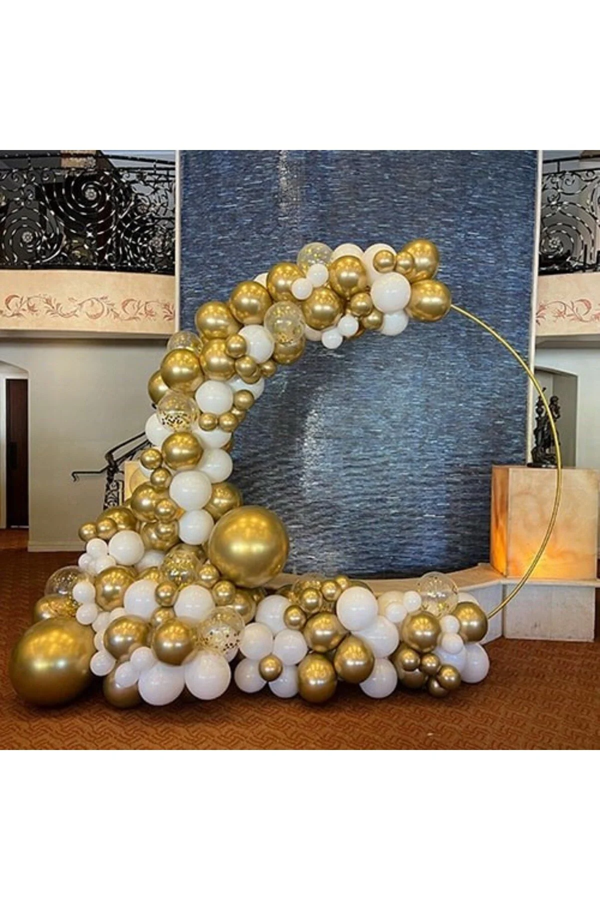 Beyaz Gold Konfetili Balon - Partioutlet Görsel 3