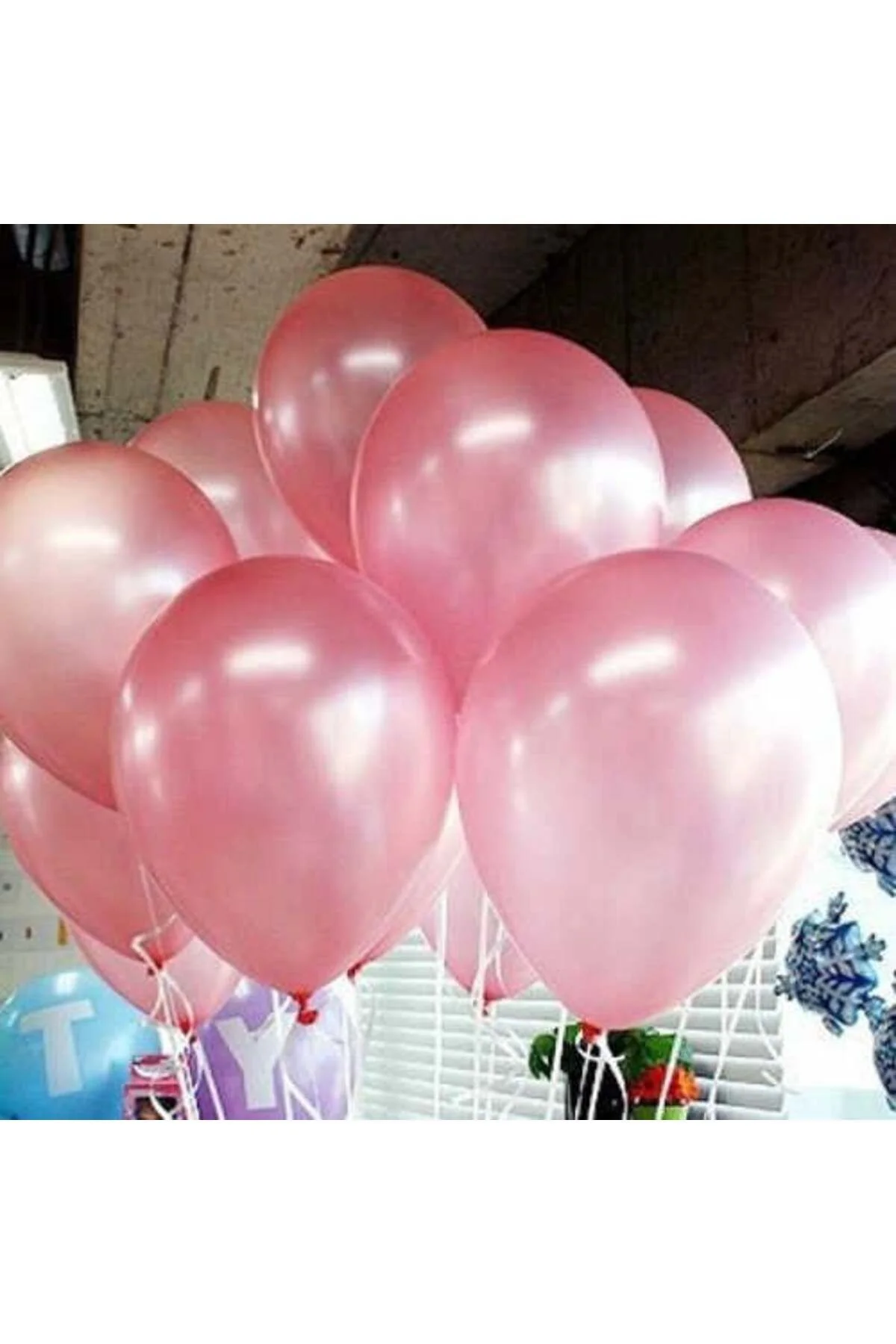 Pembe Metalik Balon 20 Adet - Partioutlet Görsel 5