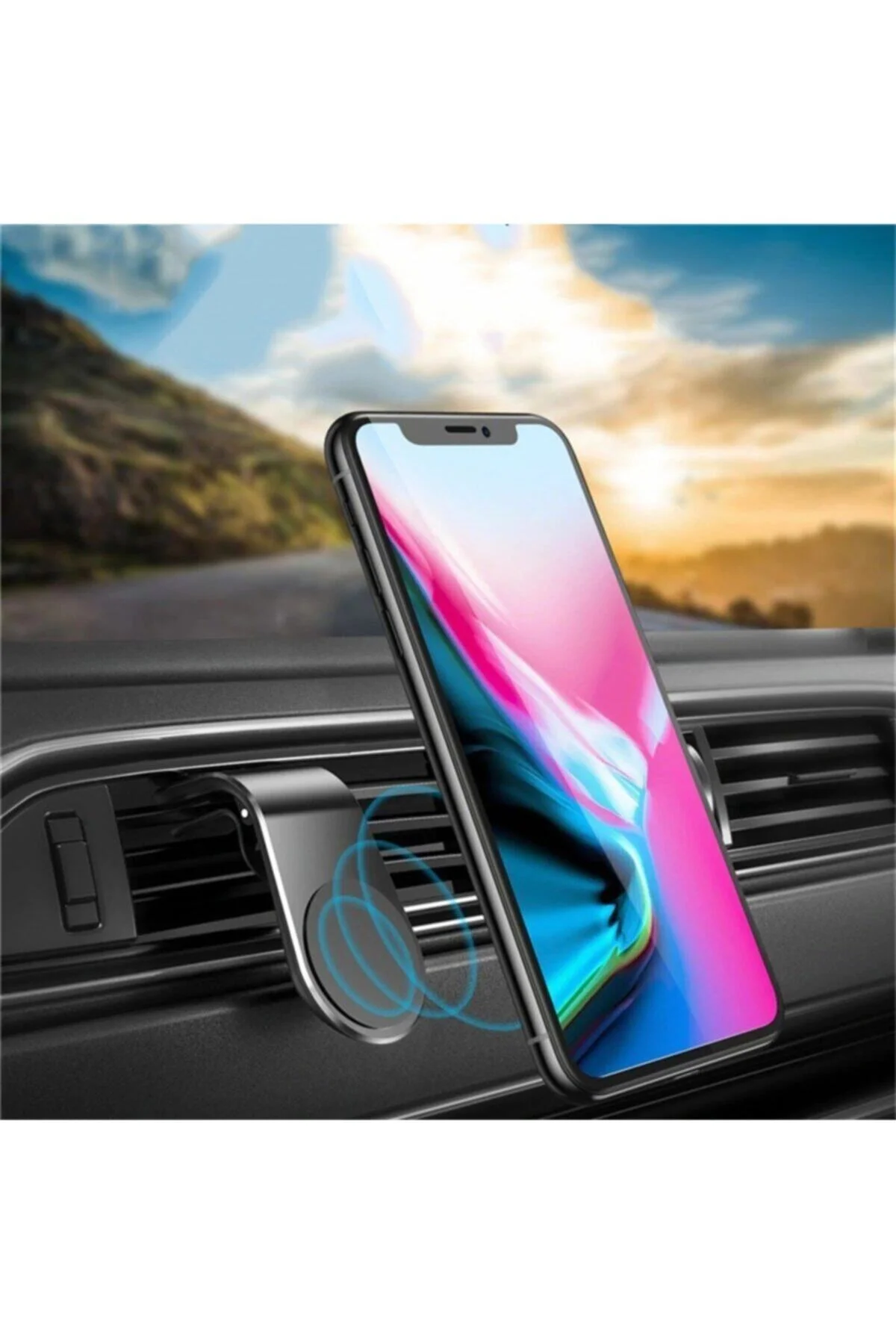 Araba Içi Mıknatıslı Telefon Tutucu Siyah Turkcell T50 Uyumlu