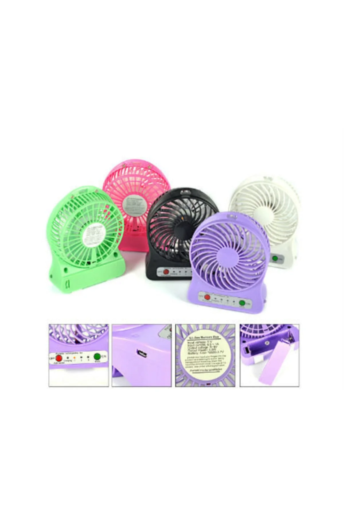 Şarjlı Taşınabilir Mini Fan - Vantilatör - rennway Görsel 4