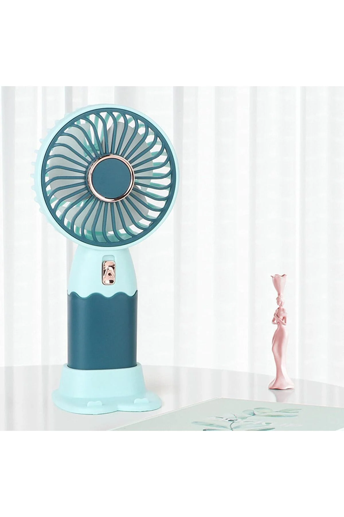 Mini Taşınabilir Fan Ayrılabilir Telefon Tutucu Özellikli Stand Sevimli Tasarımı Küçük Vantilatör Us - pazariz Görsel 4