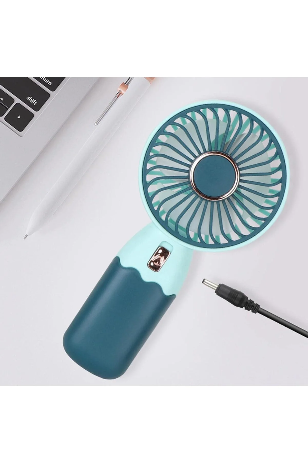 Mini Taşınabilir Fan Ayrılabilir Telefon Tutucu Özellikli Stand Sevimli Tasarımı Küçük Vantilatör Us - pazariz Görsel 3
